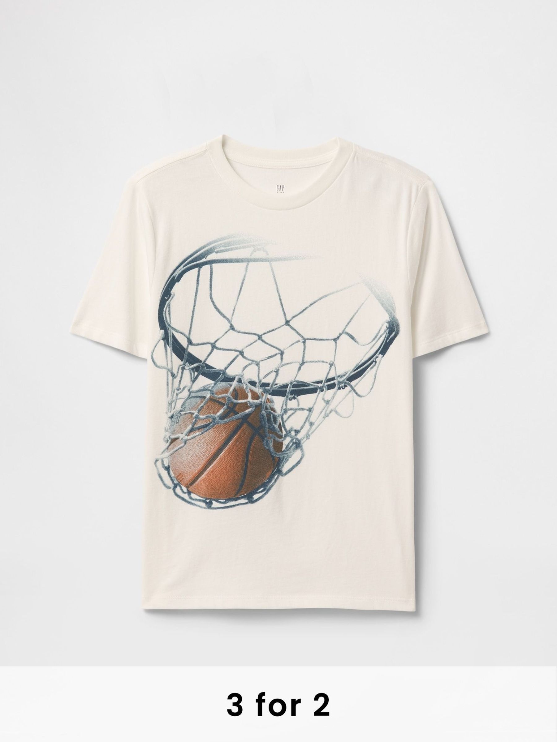 Cream Basketball Short Sleeve Graphic T-Shirt (4-13yrs) (F50662) | £10