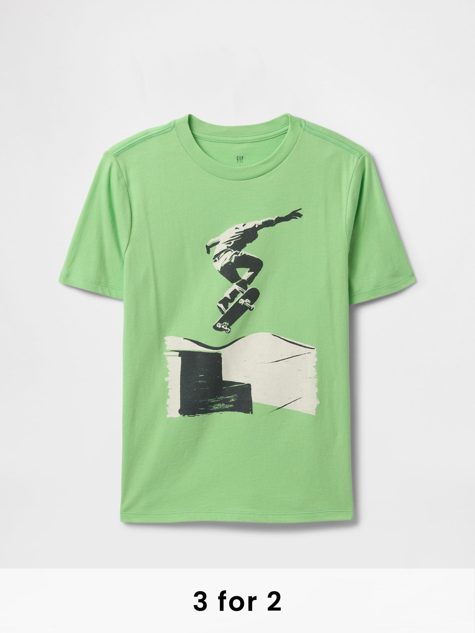 Green Skateboarder Short Sleeve Graphic T-Shirt (4-13yrs) (F50663) | £10