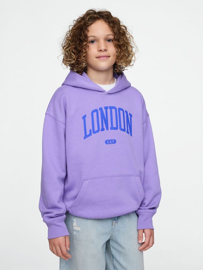 Purple London Vintage Fleece-Lined Hoodie (4-13yrs) (F50664) | £20
