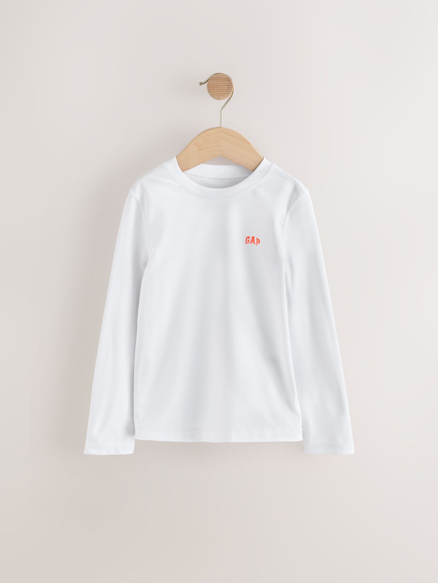 White Logo Long Sleeve Swim Rash Guard (4-13yrs) (F50674) | £18