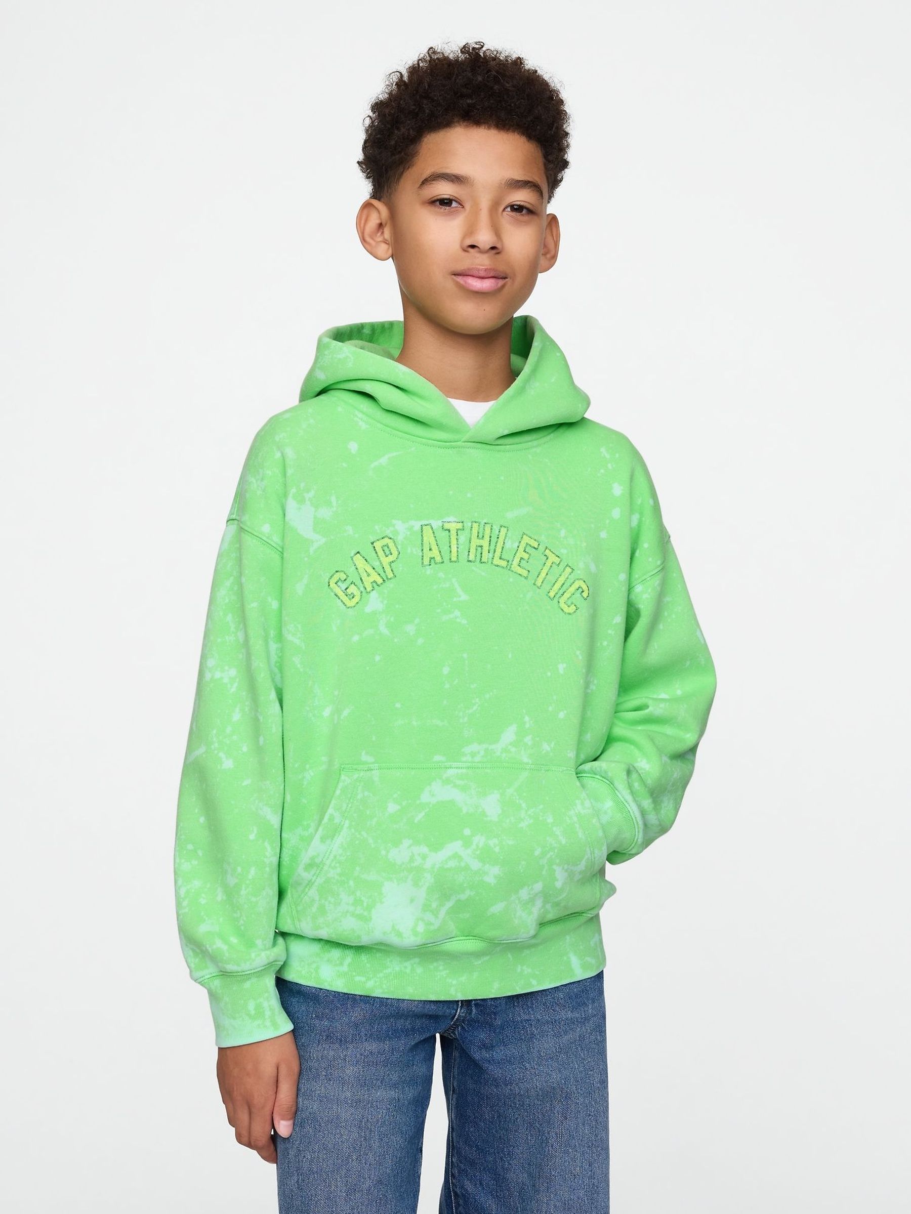 Green Vintage Soft Logo Hoodie (4-13yrs) (F50692) | £22
