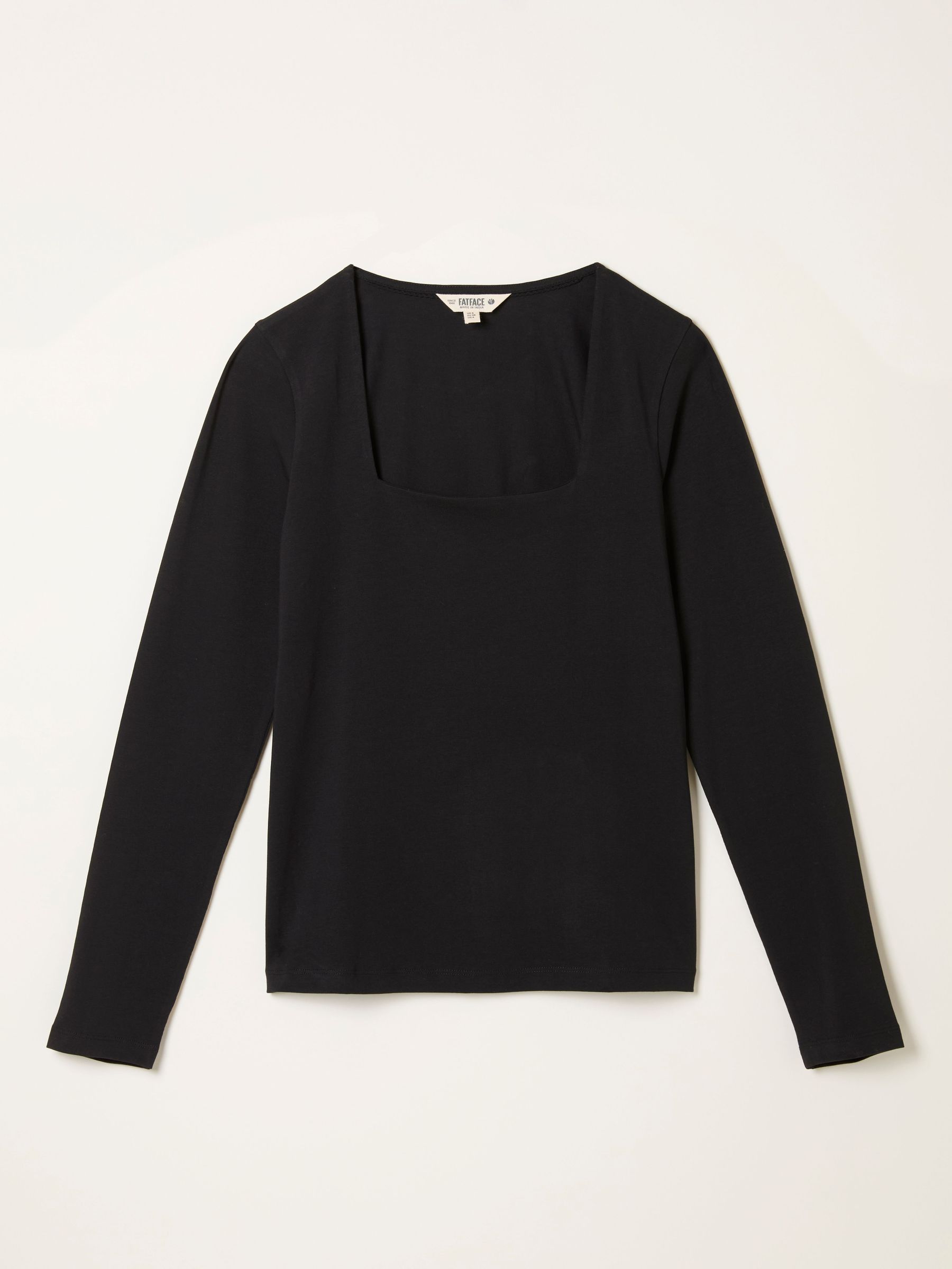 Thea Black Square Neck Top (F50694) | £29.50