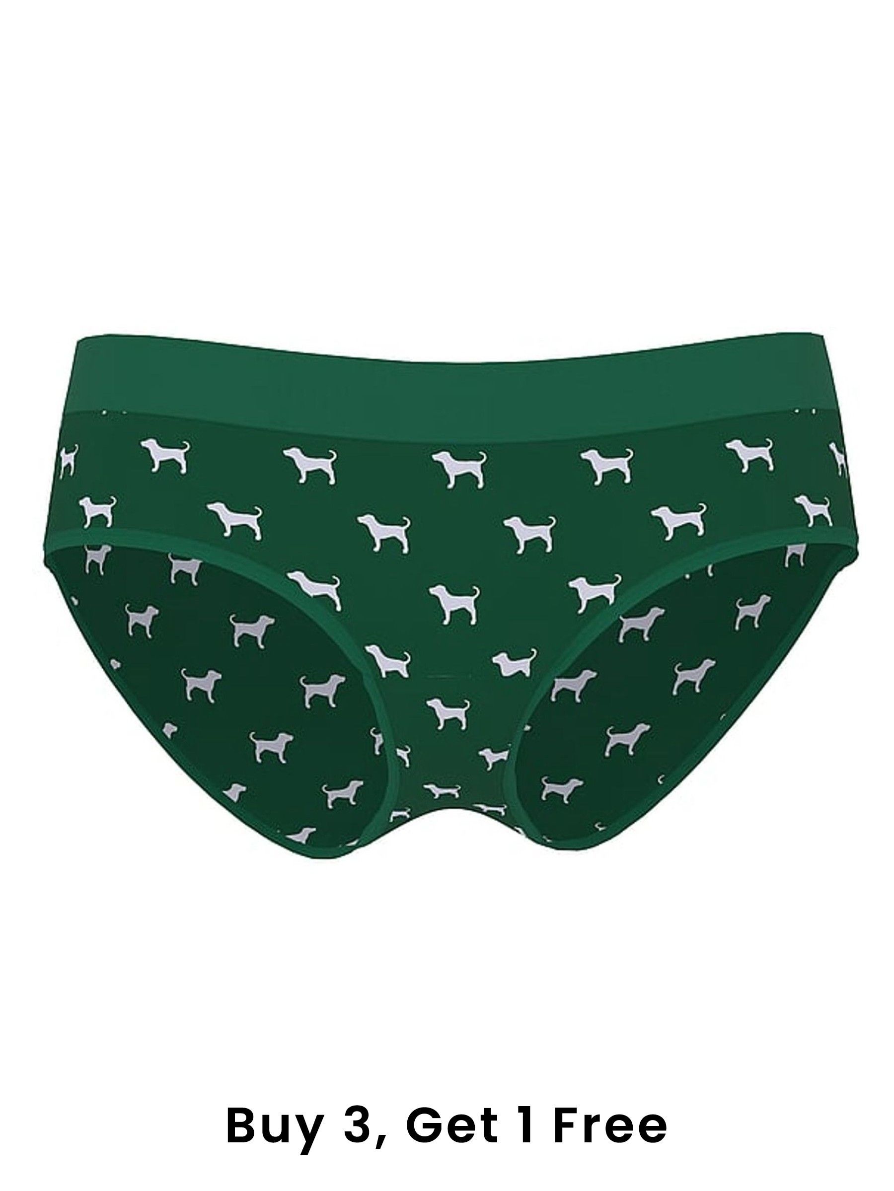 Jaguar Green Hipster Cotton Logo Boyshort Knickers (F51194) | £9