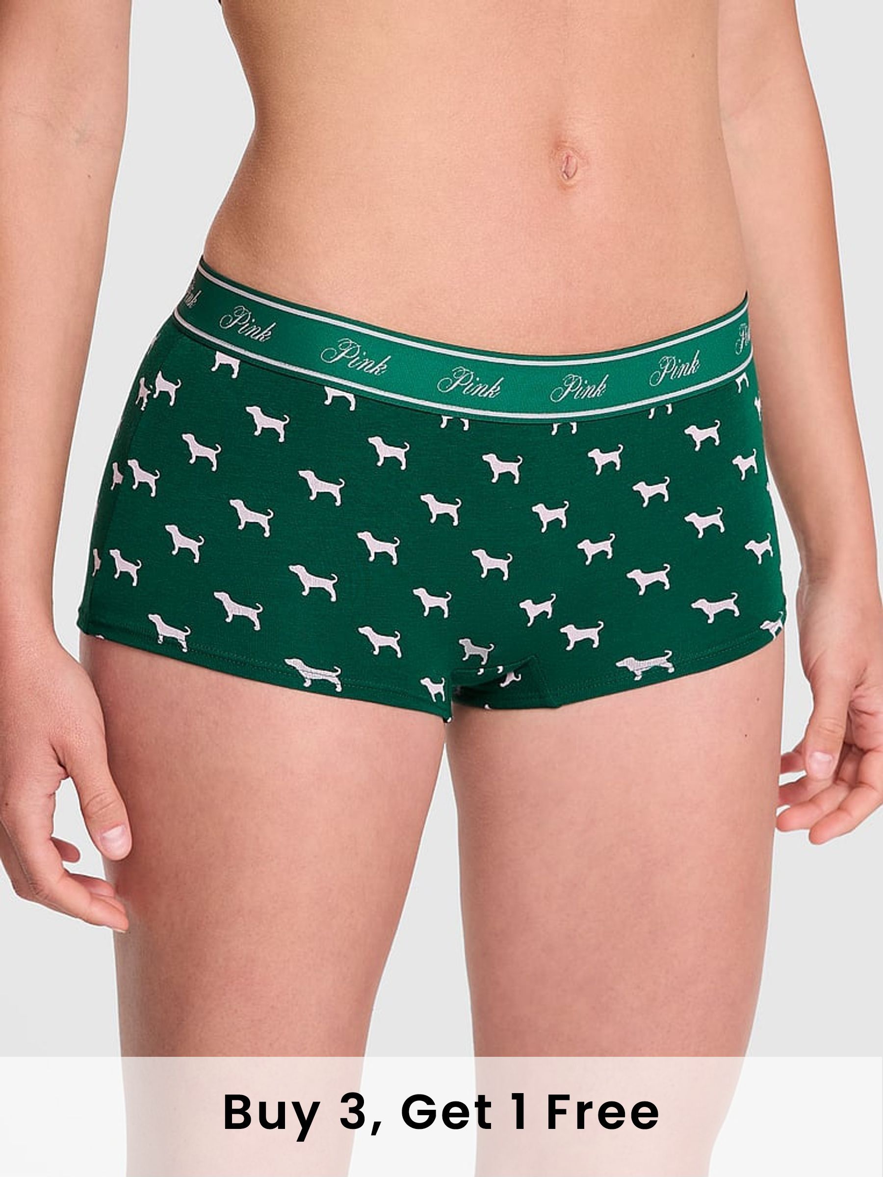 Jaguar Green Short Cotton Logo Boyshort Knickers (F51212) | £9