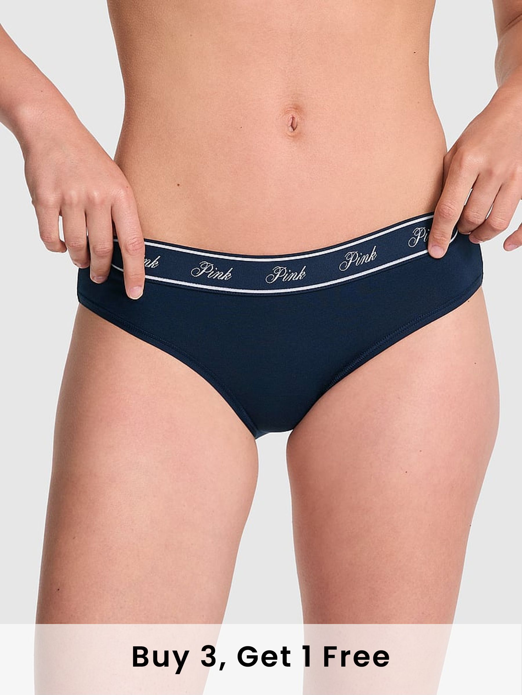Noir Navy Blue Hipster Cotton Logo Boyshort Knickers (F51228) | £9