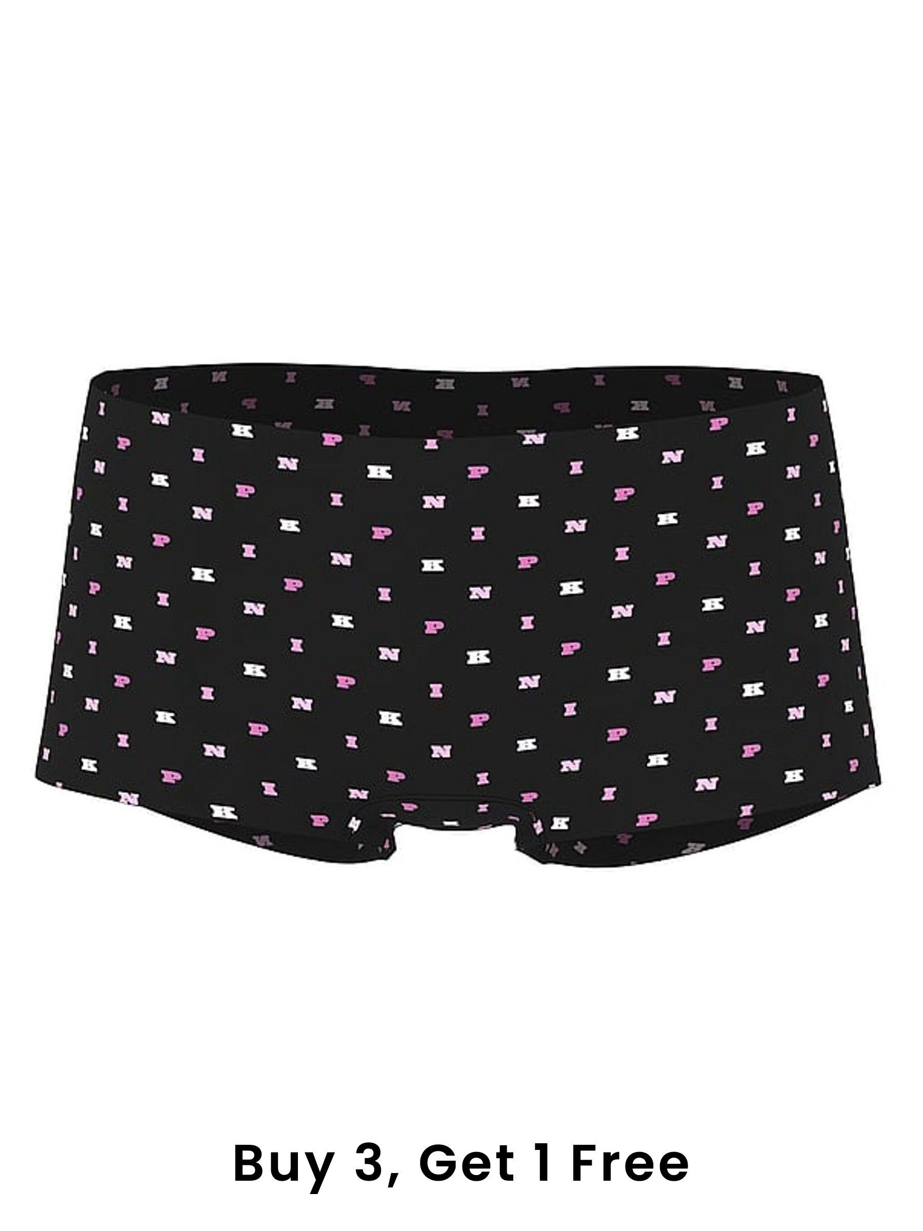 Black Pink Print Short No Show Cheeky Knickers (F51234) | £9
