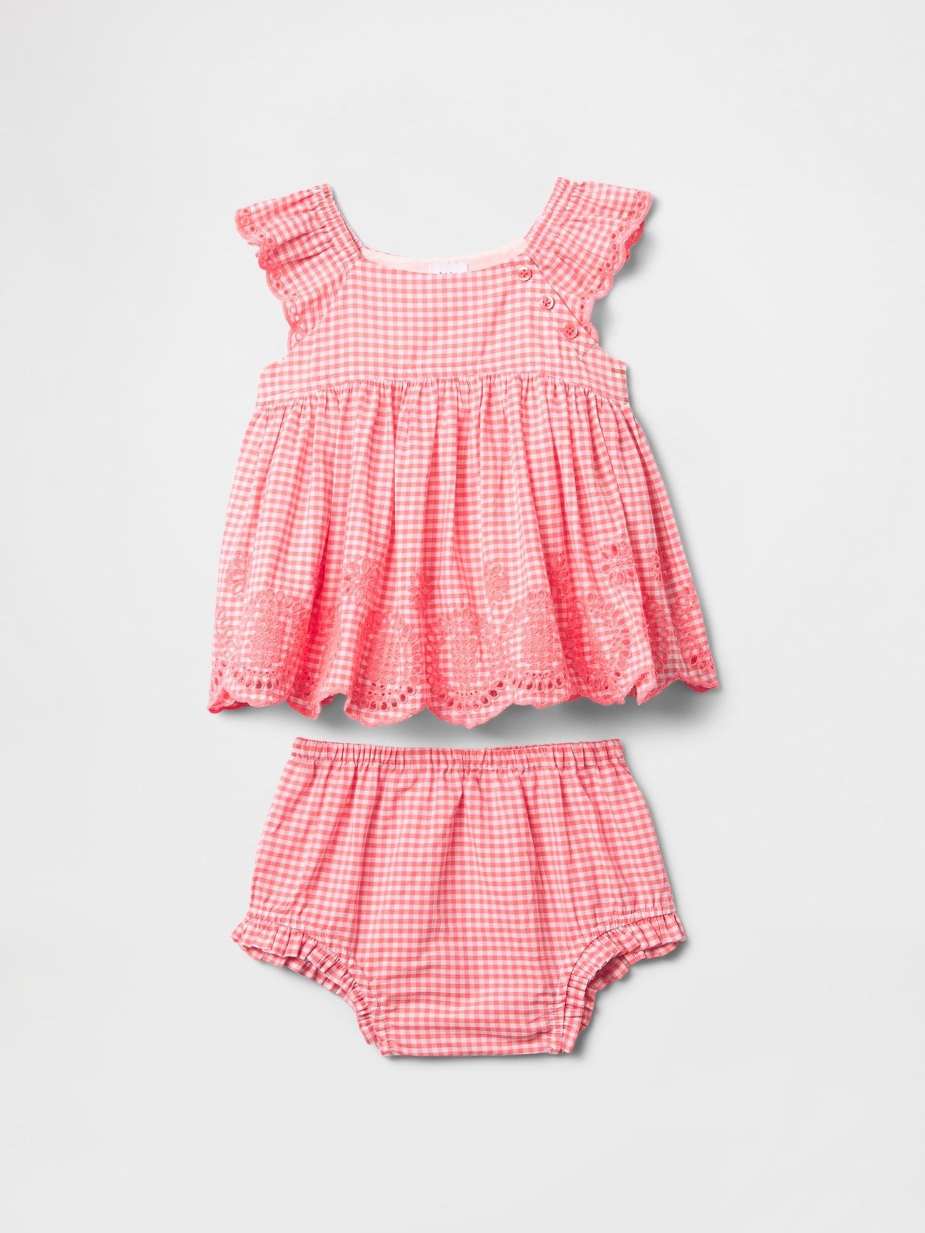 Red/Pink Eyelet Cotton Outfit Set (Newborn-24mths) (F51246) | £25