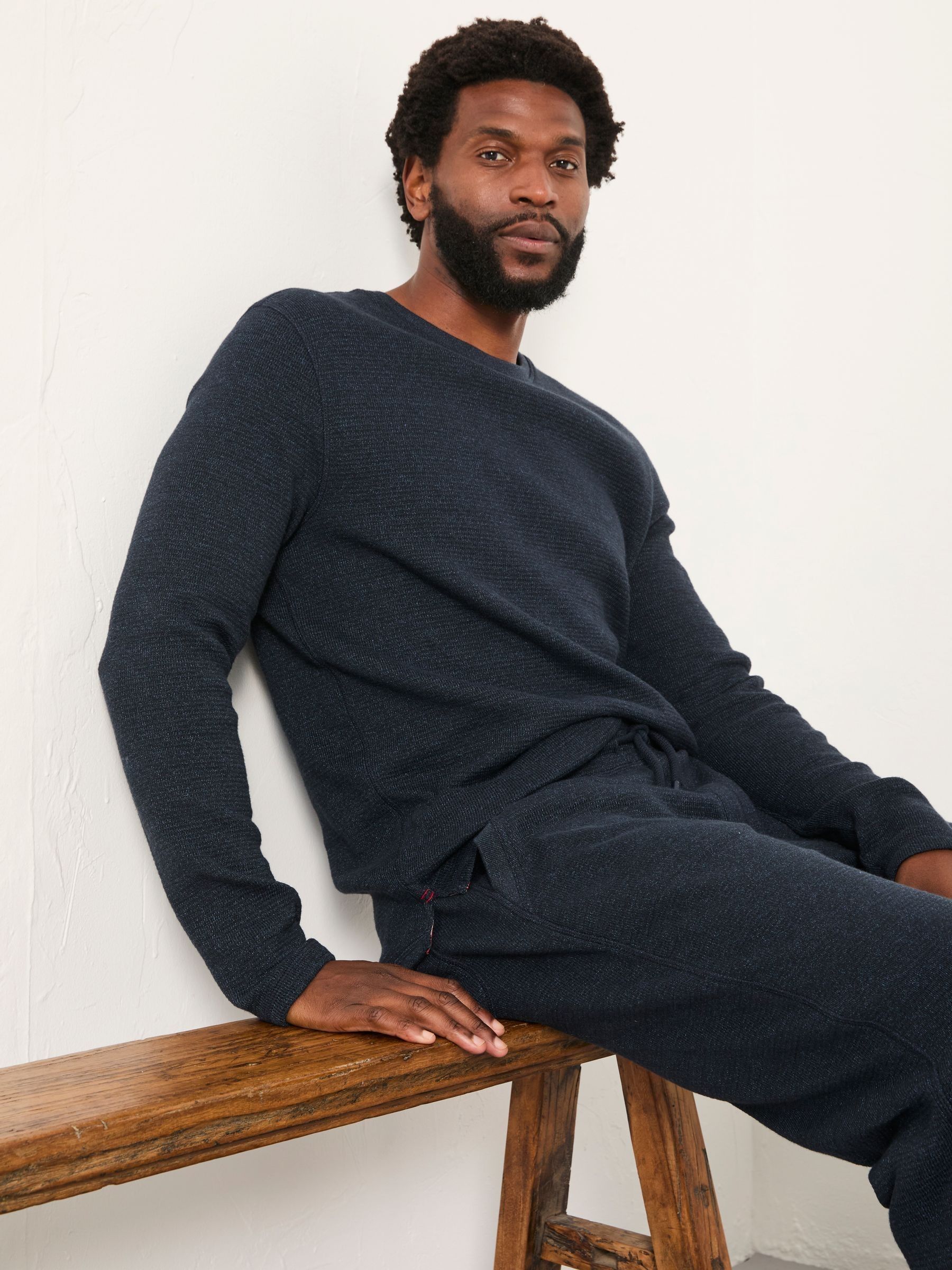 Navy Textured Cuffed Loungepant (F51248) | £39.50
