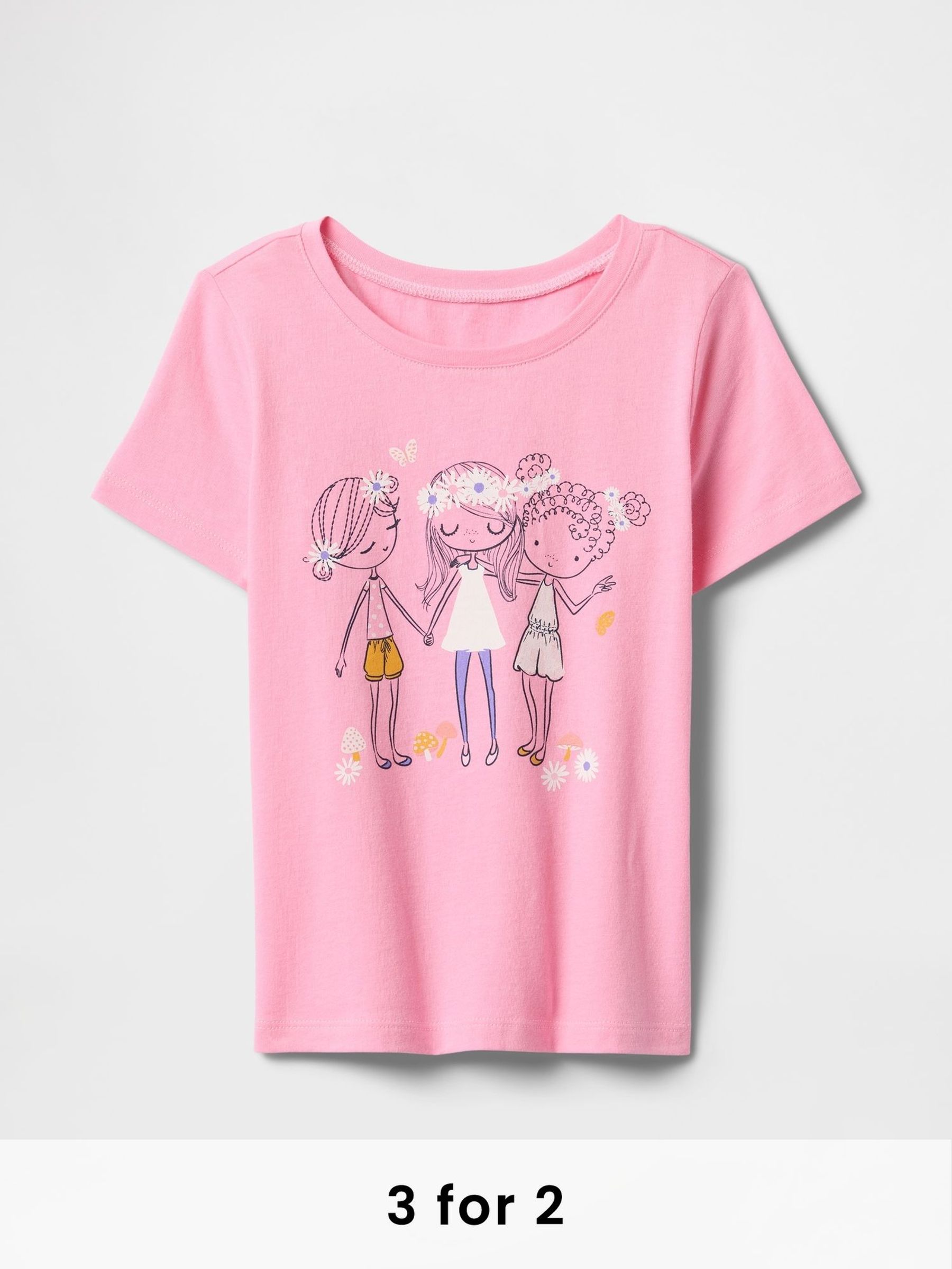 Pink Short Sleeve Crew Neck Graphic T-Shirt (6mths-5yrs) (F51274) | £10