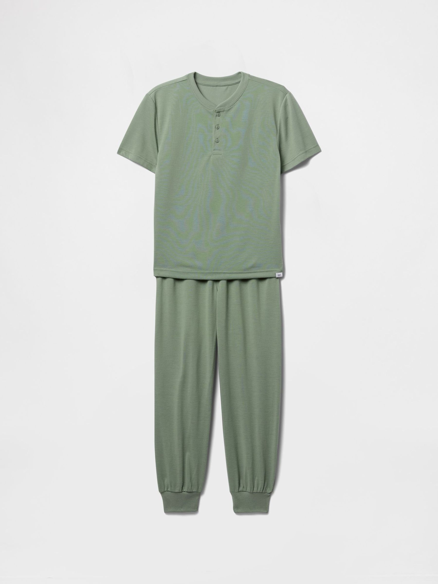 Green Short Sleeve Henley Pyjamas (6-13yrs) (F52037) | £25