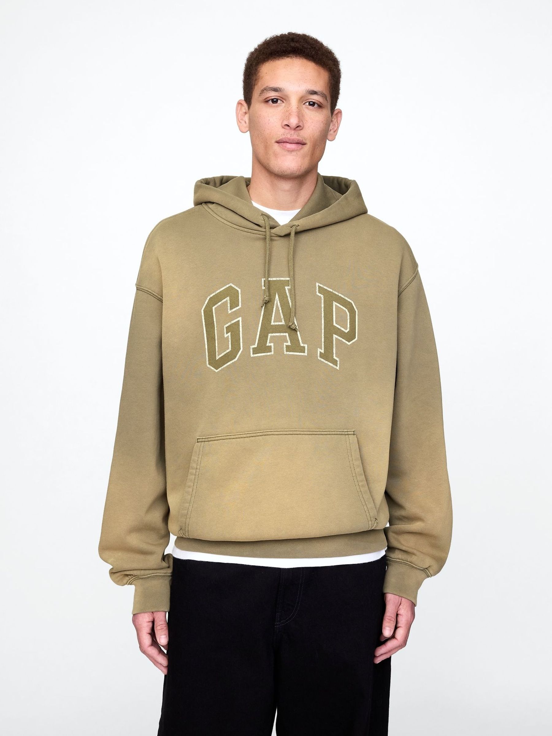 Green Vintage Soft Oversized Logo Hoodie (F53309) | £60