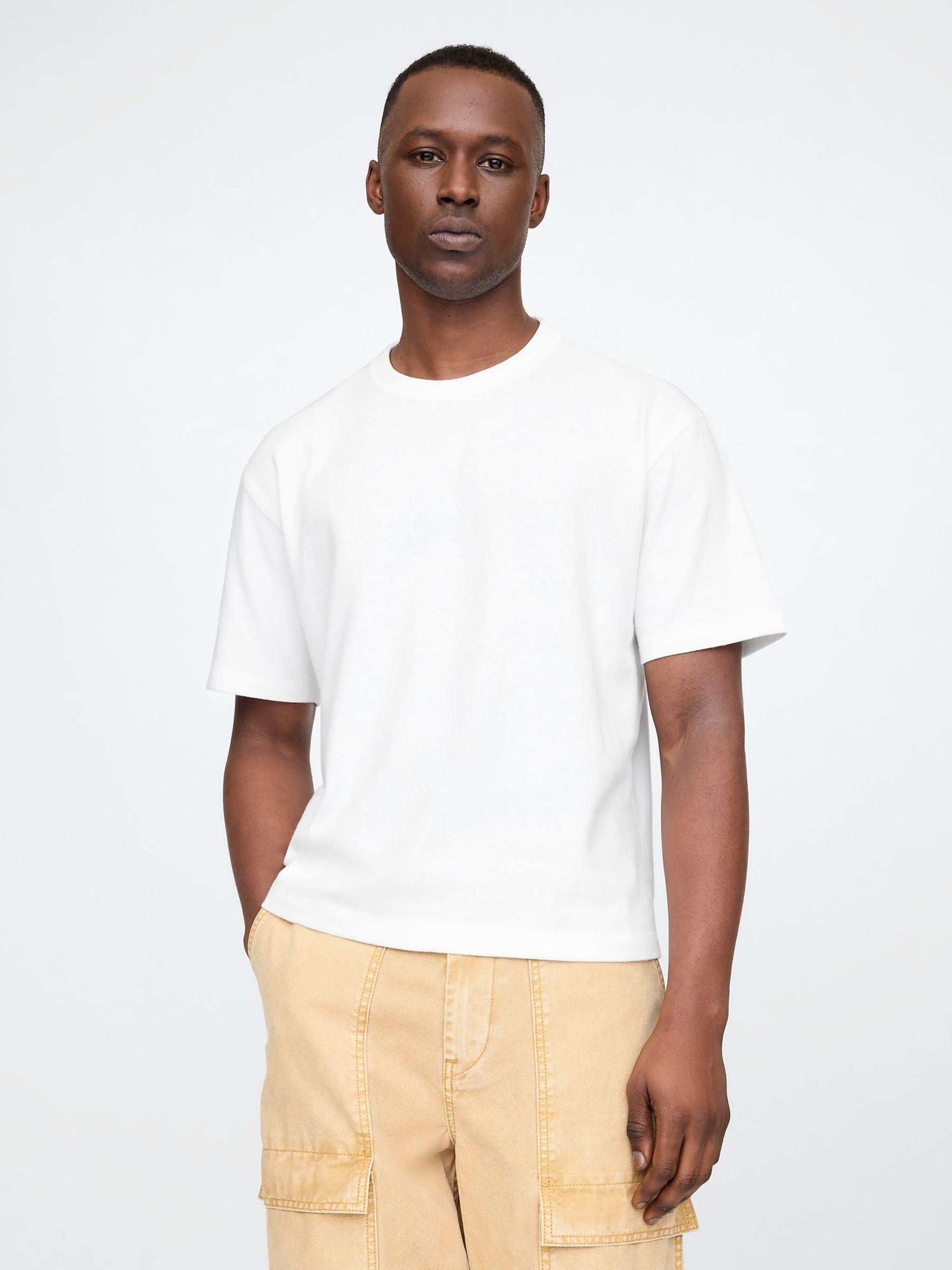 White Heavyweight Boxy T-Shirt (F53310) | £25