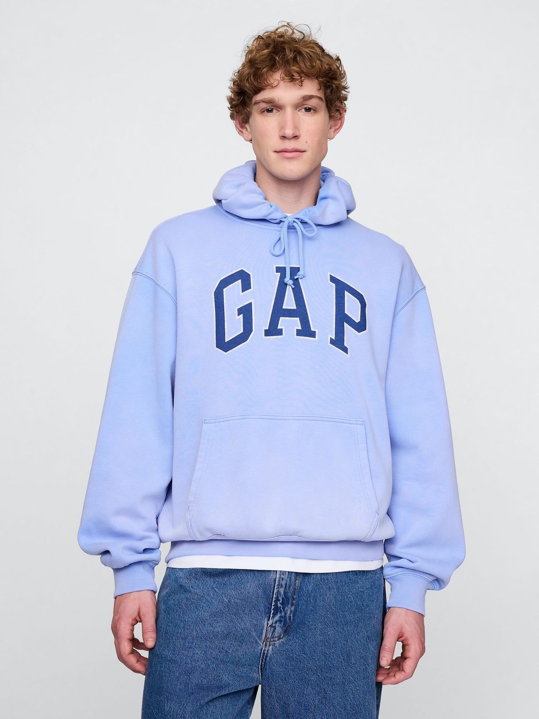 Blue Vintage Soft Oversized Logo Hoodie (F53311) | £60