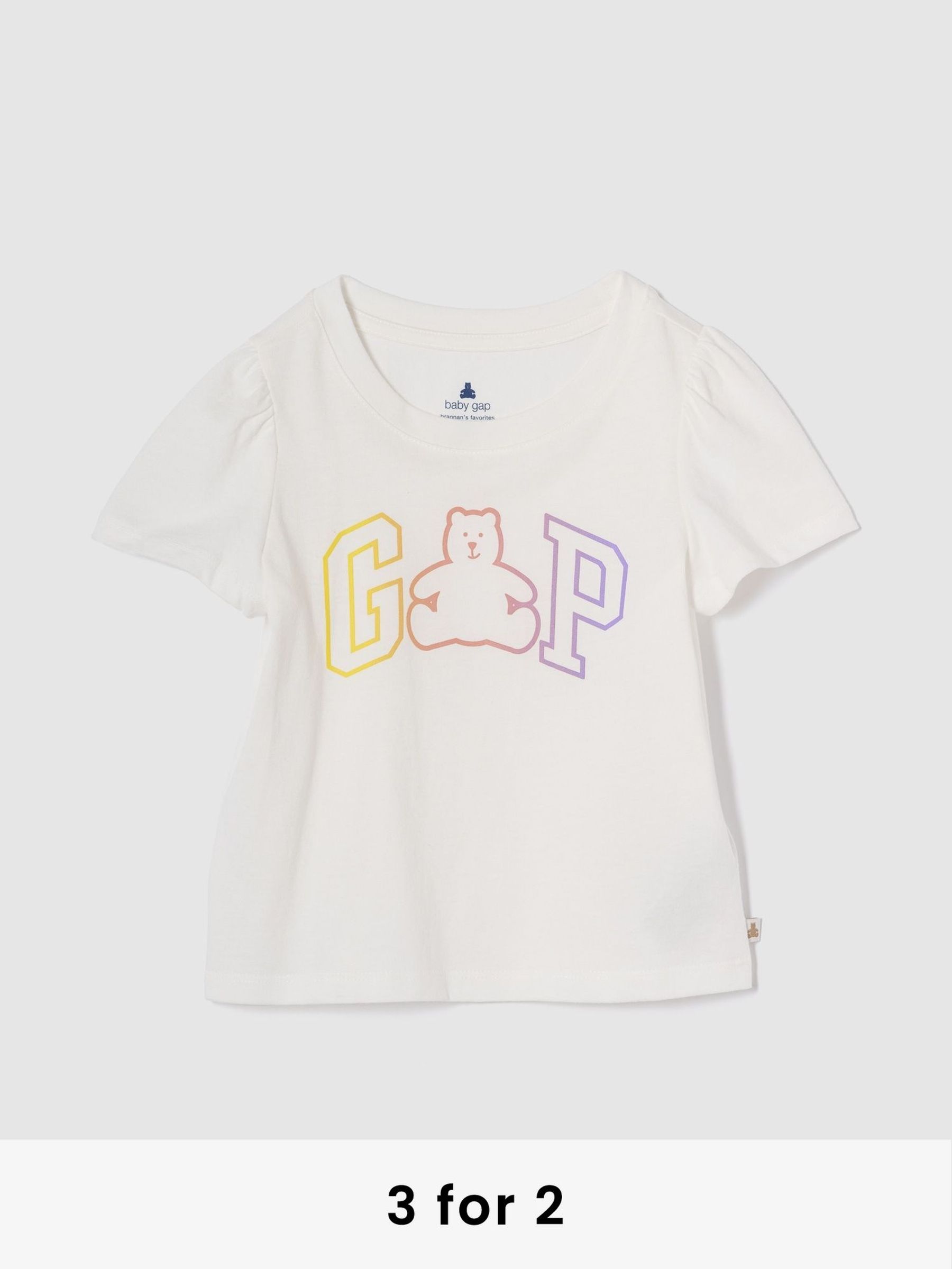 White Brannan Bear Logo Short Sleeve Crew Neck T-Shirt (6mths-5yrs) (F53328) | £10
