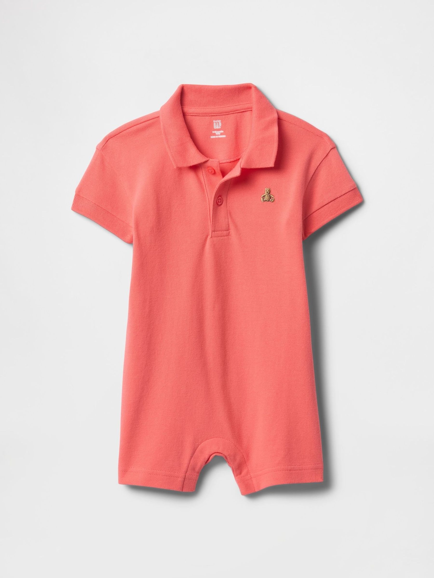 Pink Pique Polo Romper (Newborn-24mths) (F53463) | £25