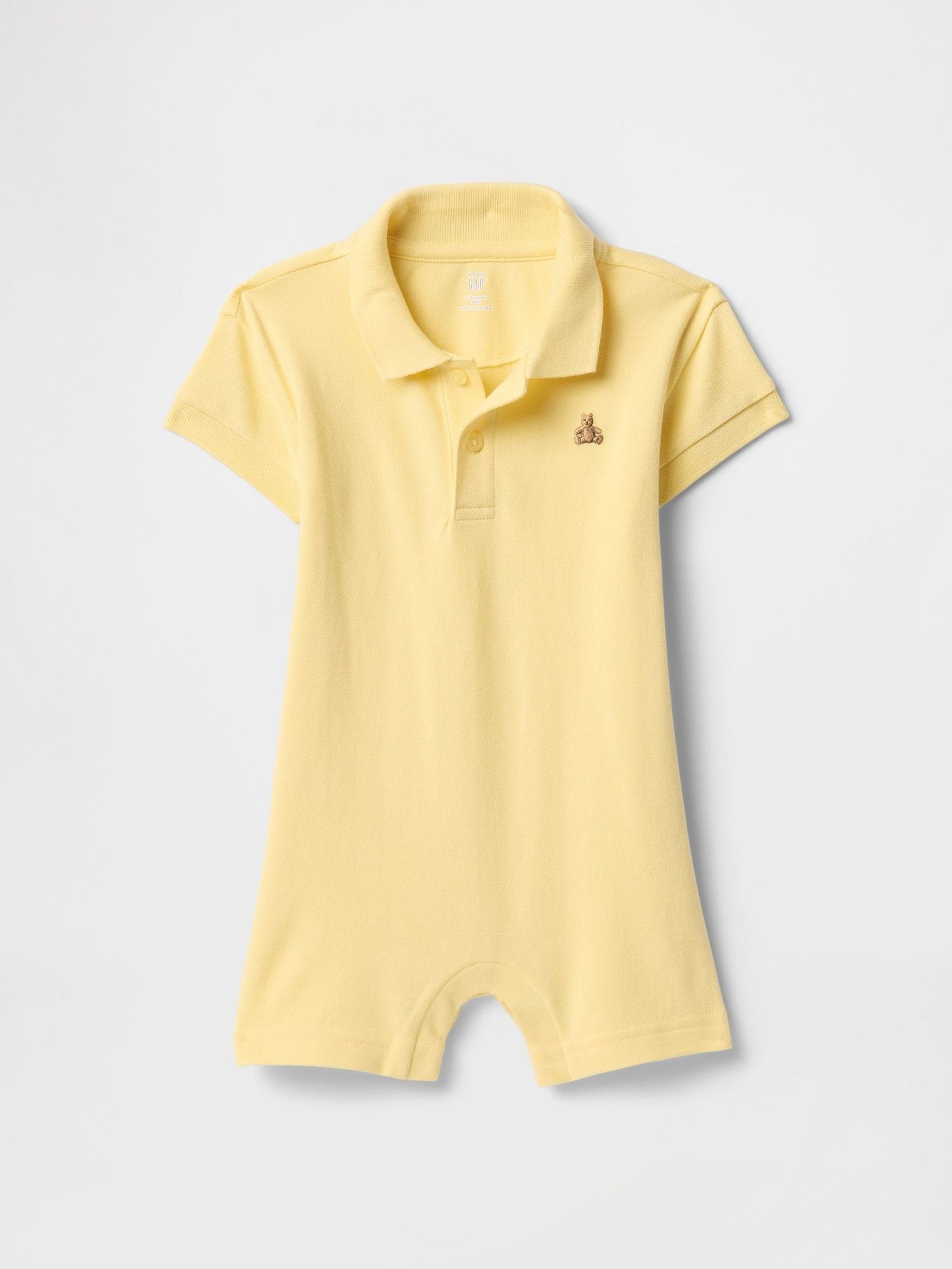 Yellow Pique Polo Romper (Newborn-24mths) (F53464) | £25