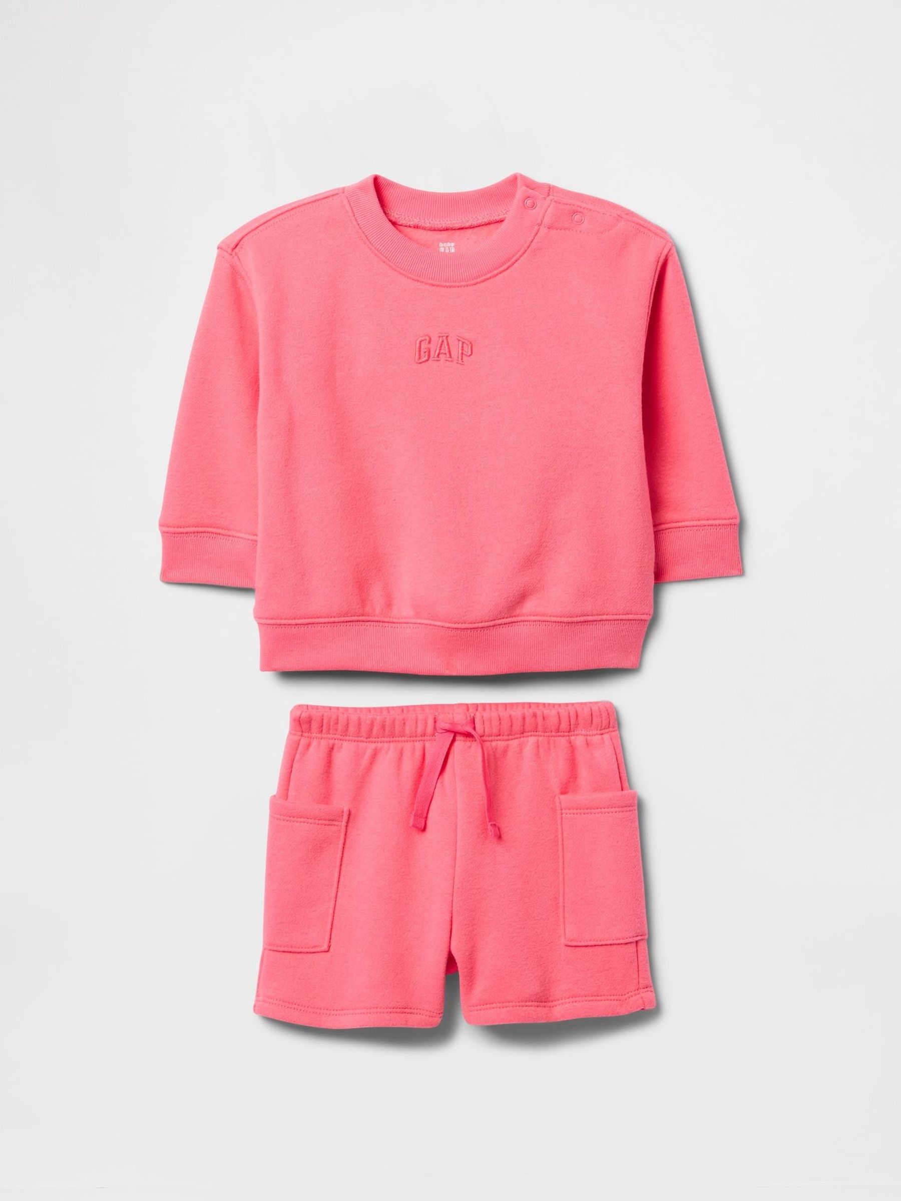 Pink Vintage Soft Logo Sweat Shorts Set (Newborn-24mths) (F53466) | £25