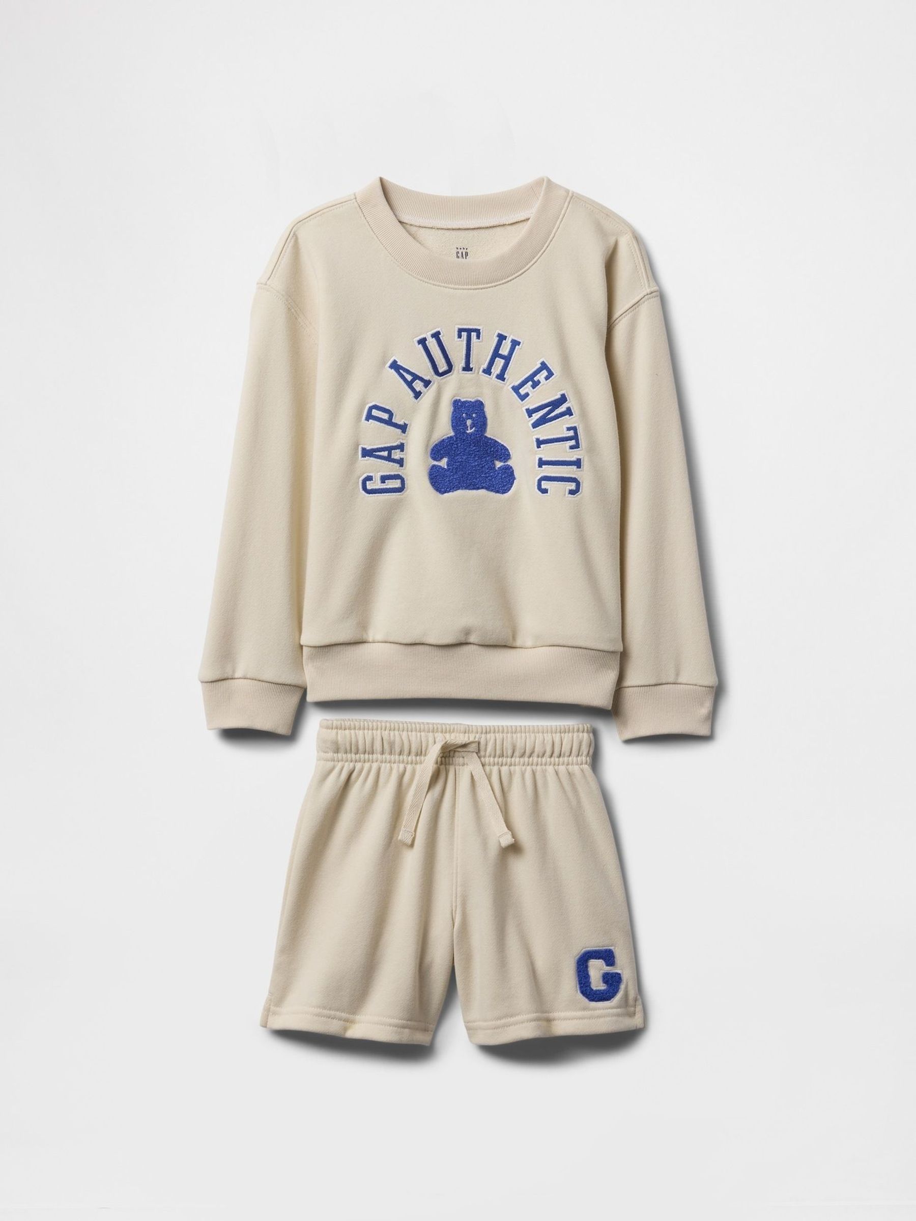 Beige Vintage Logo Sweatshirt and Shorts Set (6mths-5yrs) (F53482) | £40