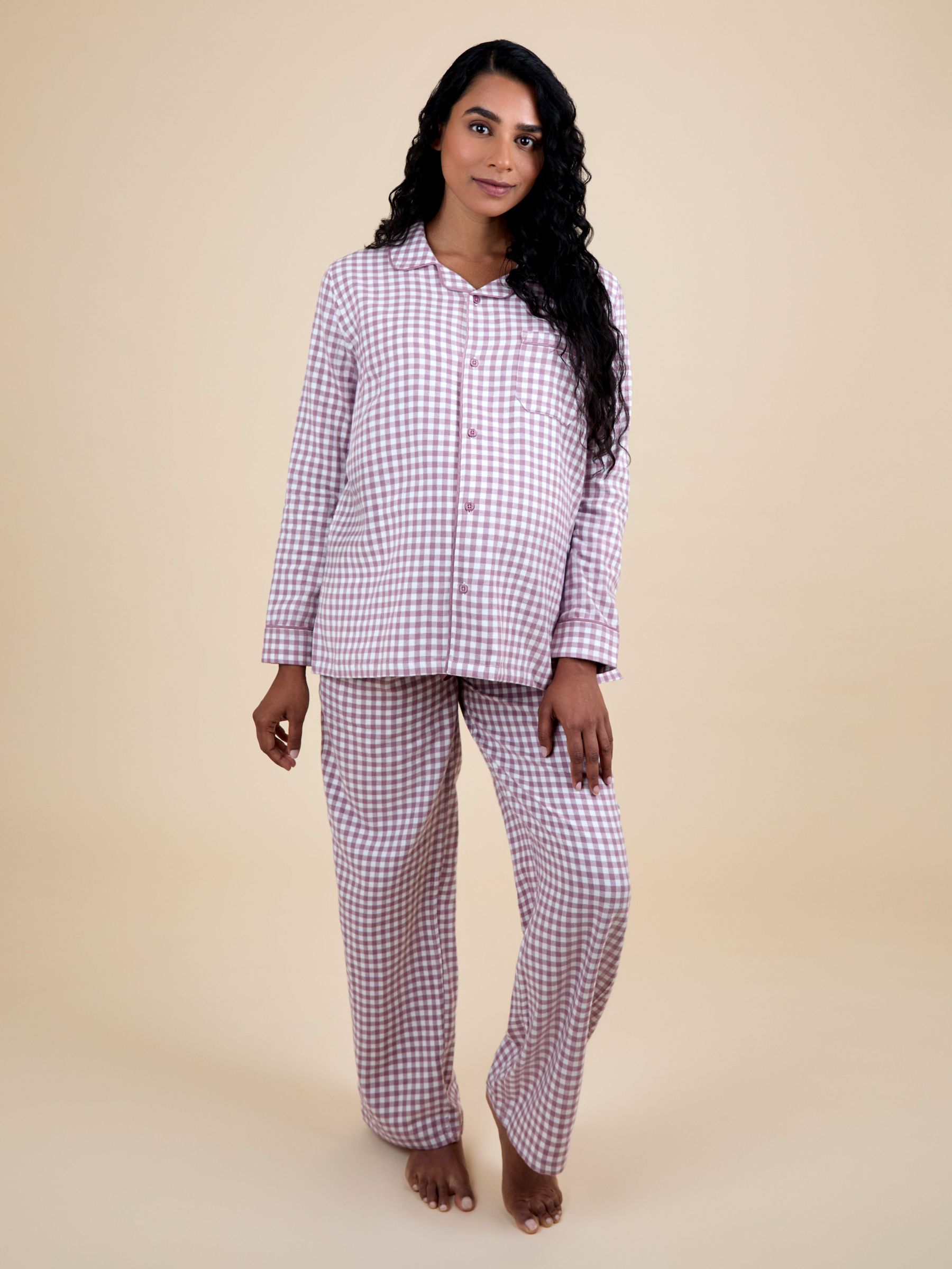 Berry Maternity Gingham Pyjama Set (F53648) | £45
