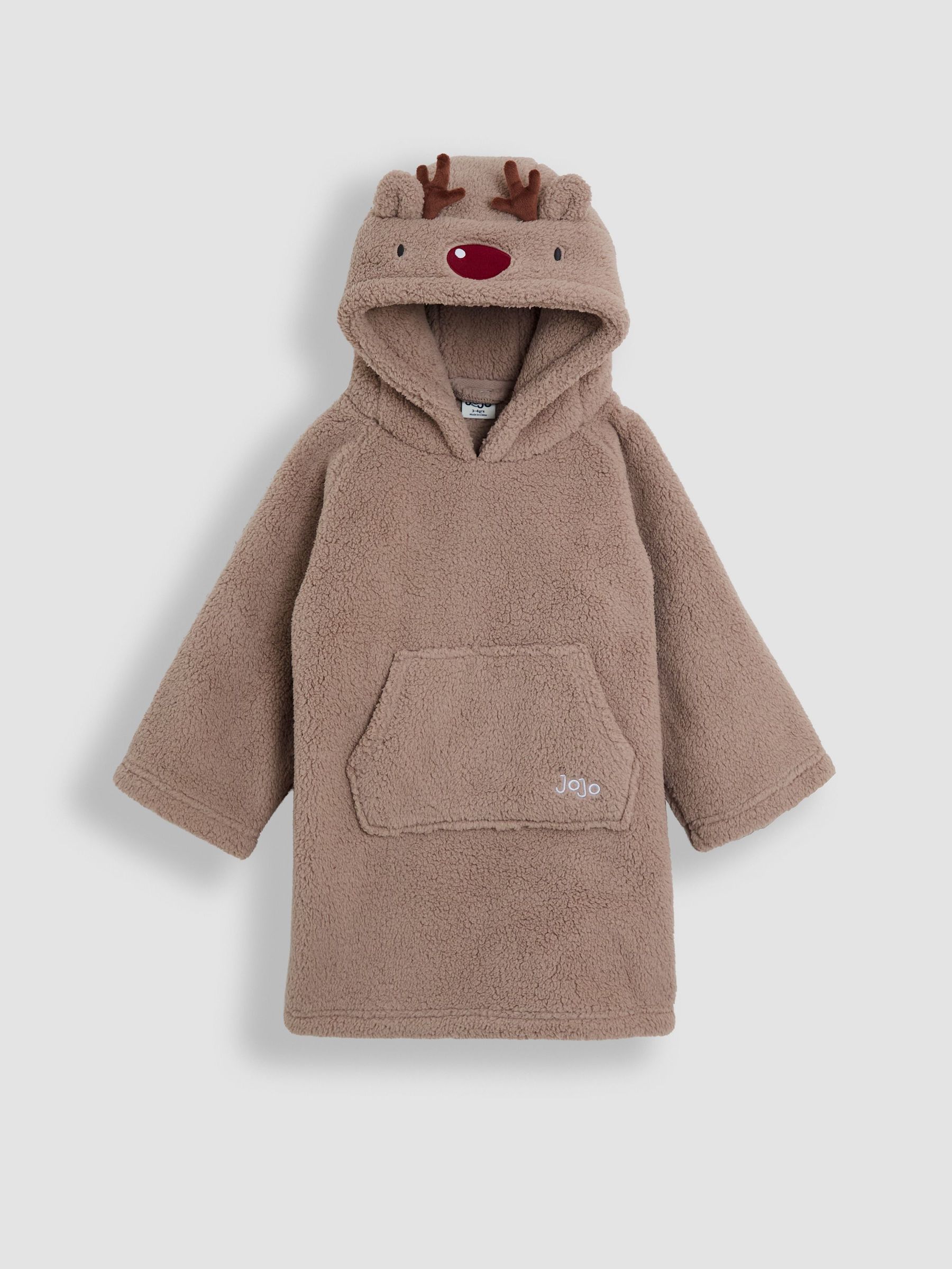 Natural Reindeer Cosy Hooded Blanket (F53658) | £25