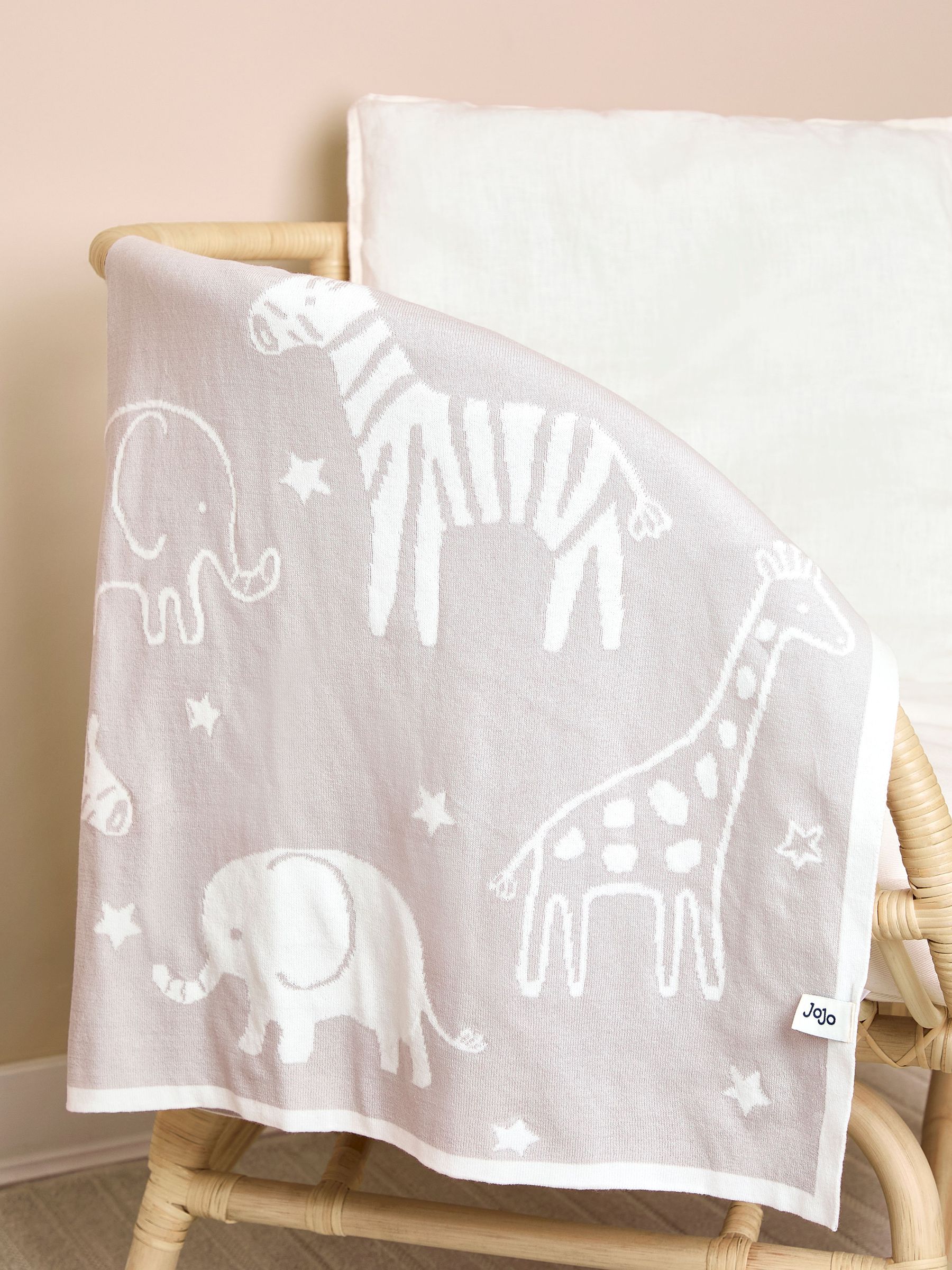Newborn Grey Ele Knitted Shawl (F53773) | £26