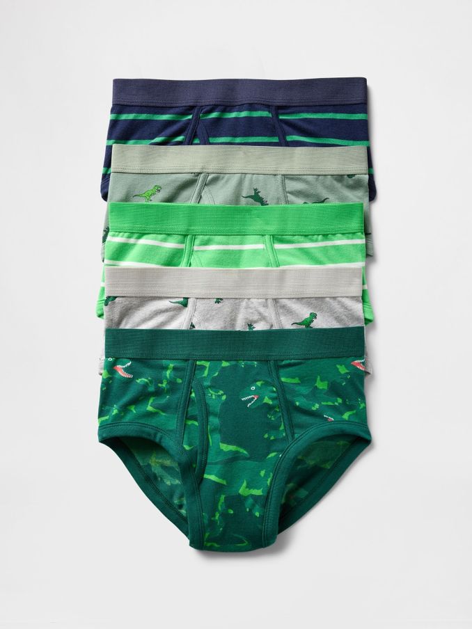 Multi Green Organic Cotton Briefs 5-Pack (F54681) | £20