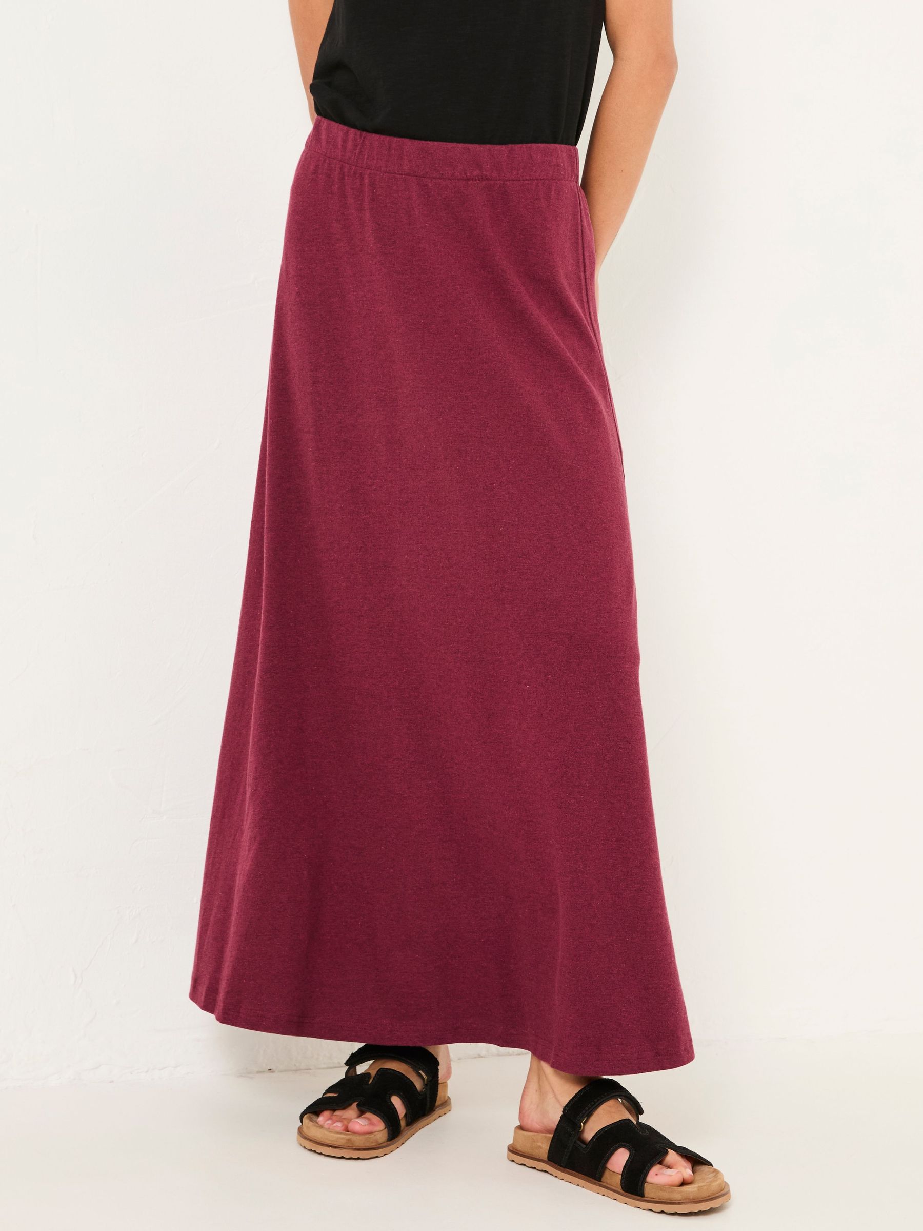 Kitty Burgundy Red Jersey Midi Skirt (F56130) | £48
