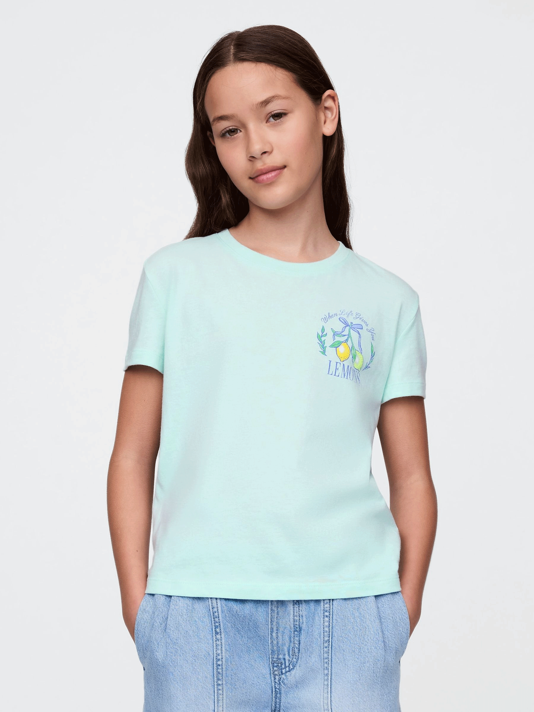 Blue Lemon Short Sleeve Crew Neck Graphic T-Shirt (4-13yrs) (F56147) | £10