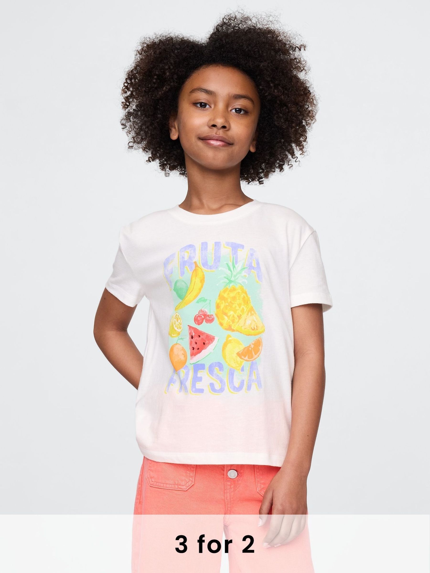 White Fruit Short Sleeve Crew Neck Graphic T-Shirt (4-13yrs) (F56150) | £10