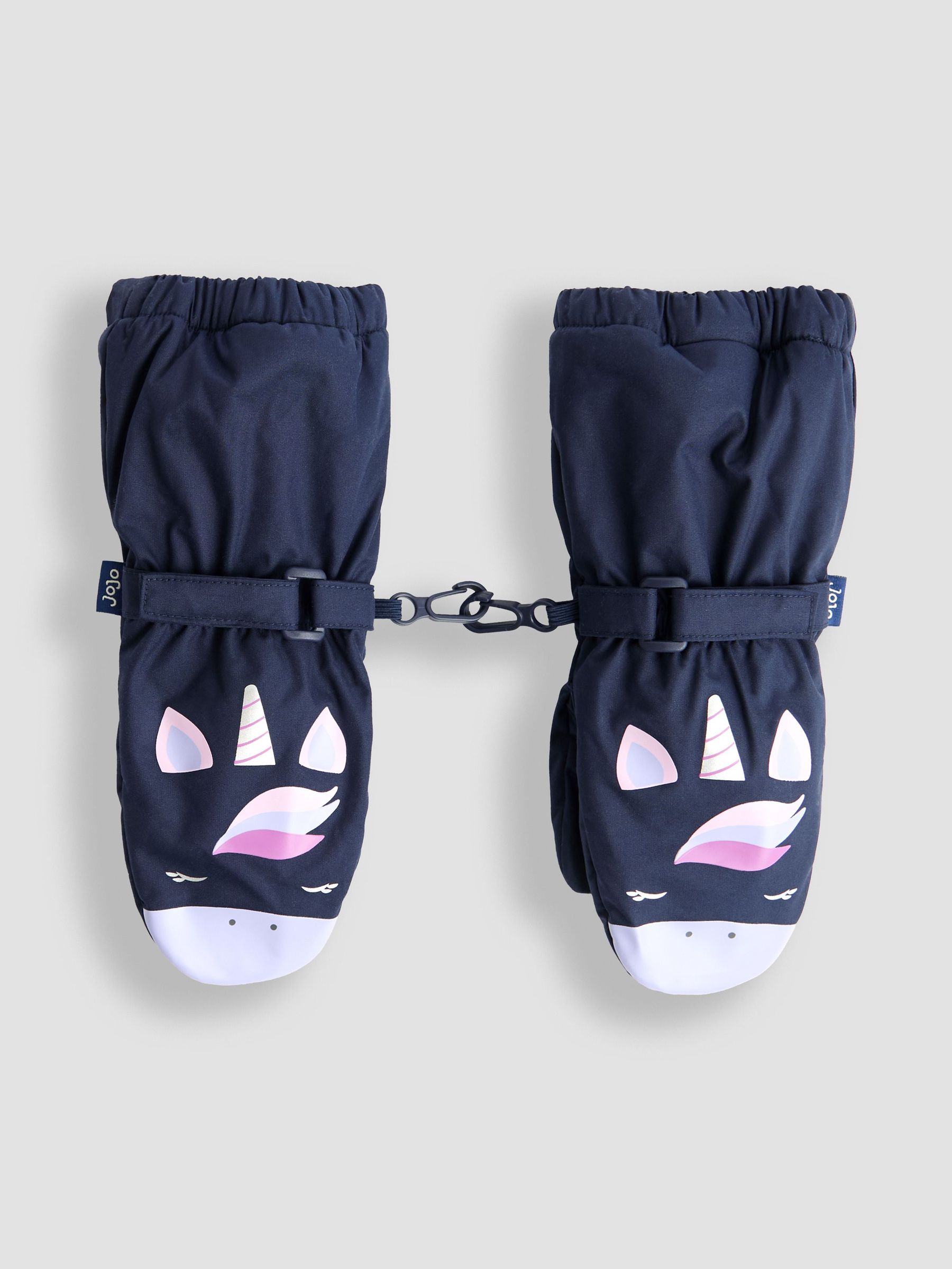 Navy Unicorn Waterproof Fleece Lined Mittens (F56166) | £19.50