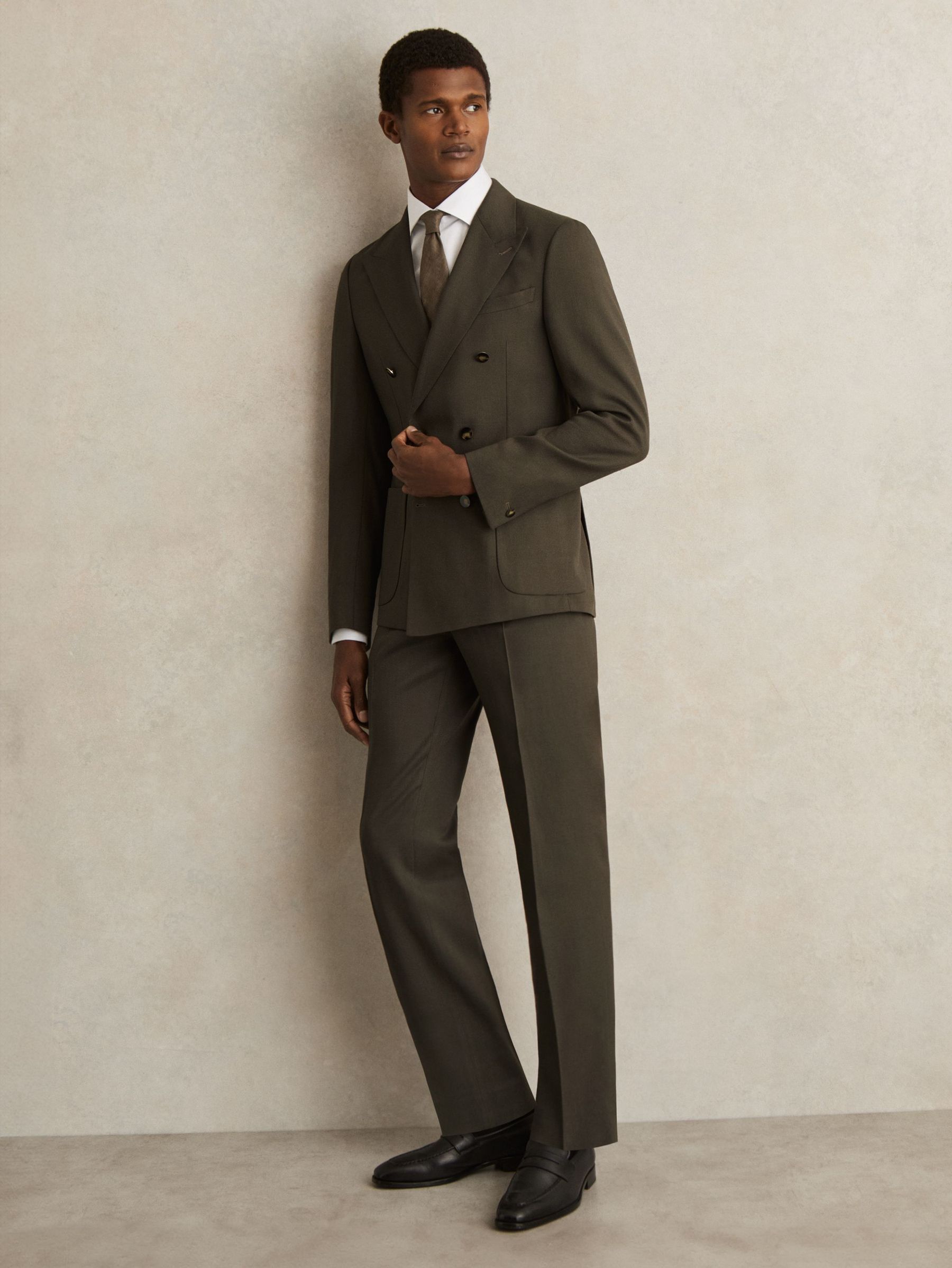 Slim-Fit Suit Trousers in Dark Green (F57896) | £160