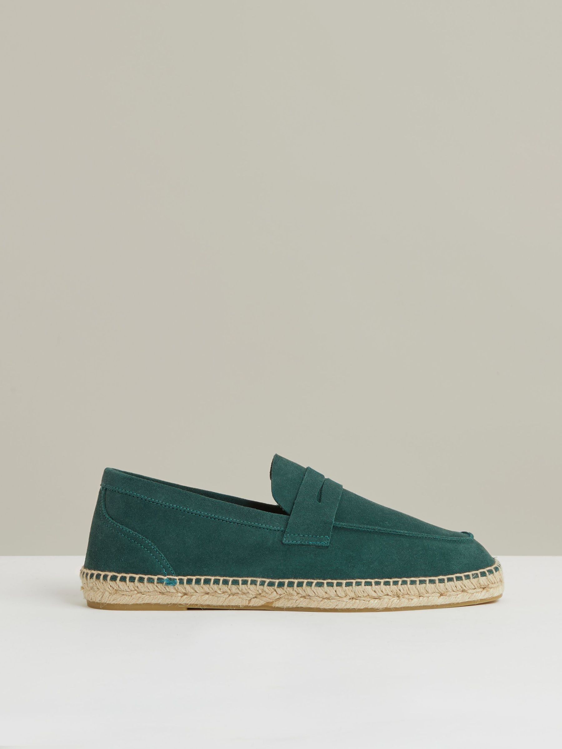 Suede Penny-Strap Espadrilles in Light Teal (F57909) | £128