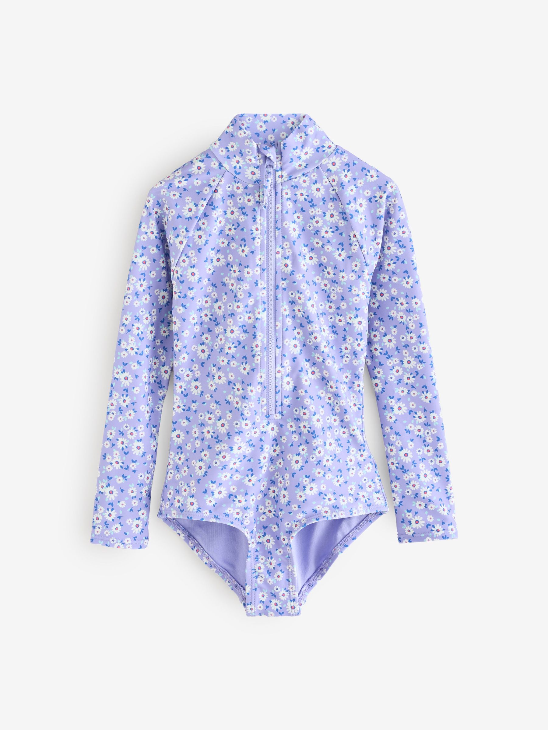 Purple Floral Rash Guard Swimsuit (4-13yrs) (F58042) | £30