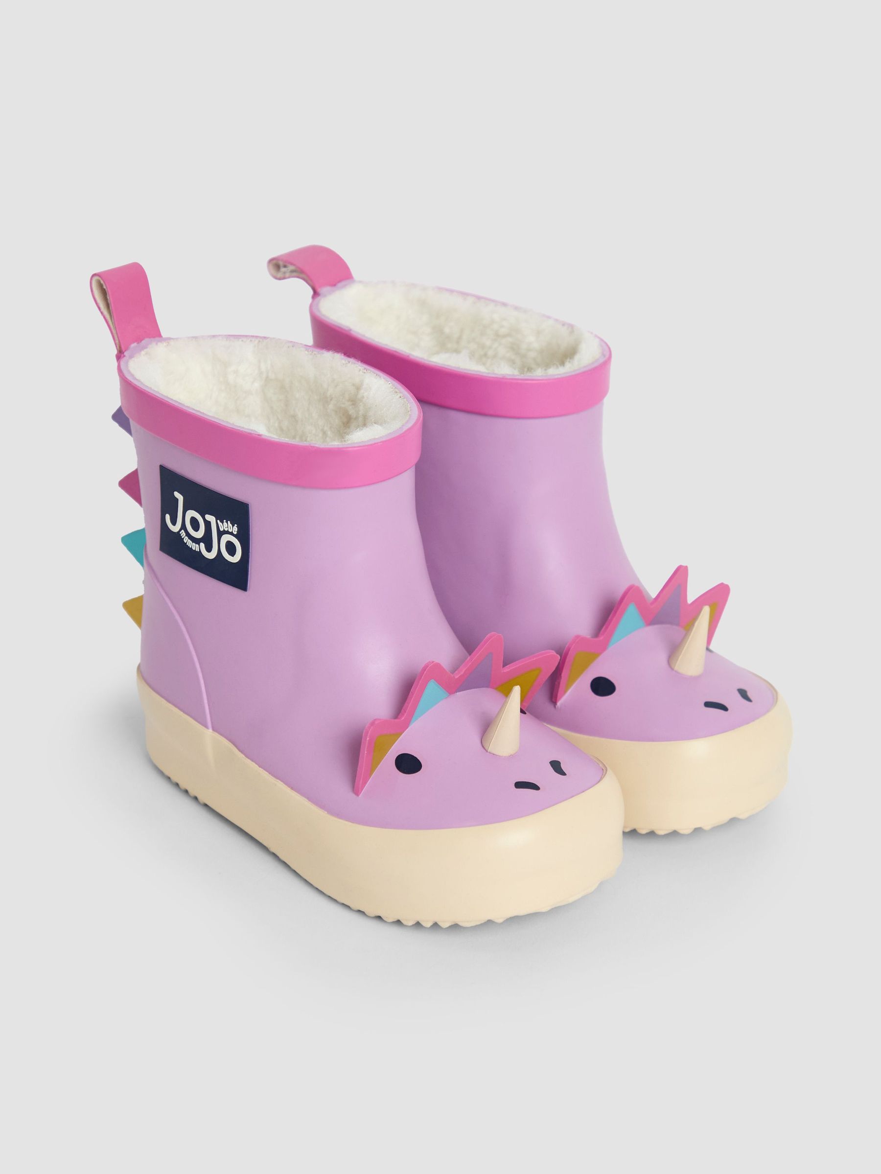 Lilac Cosy Lined Dino Ankle Wellies (F59468) | £24.50 - £26.50