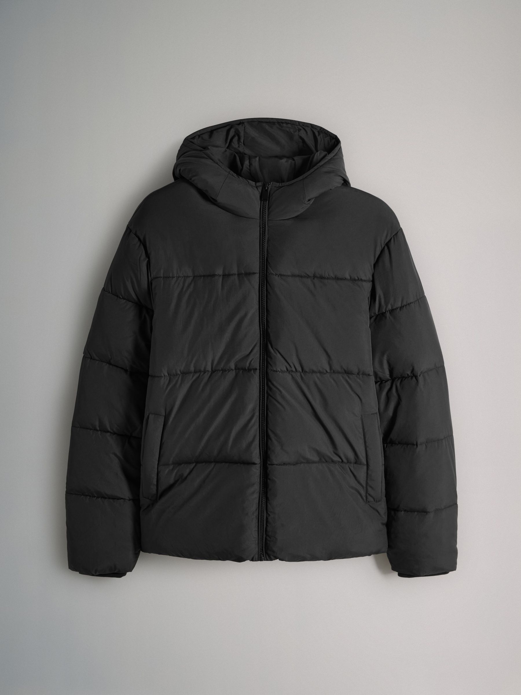 Black - Short Hooded Puffer Coat (F59475) | £43