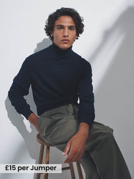 2 Pack Long Sleeve Roll Neck Jumper (F59529) | £30