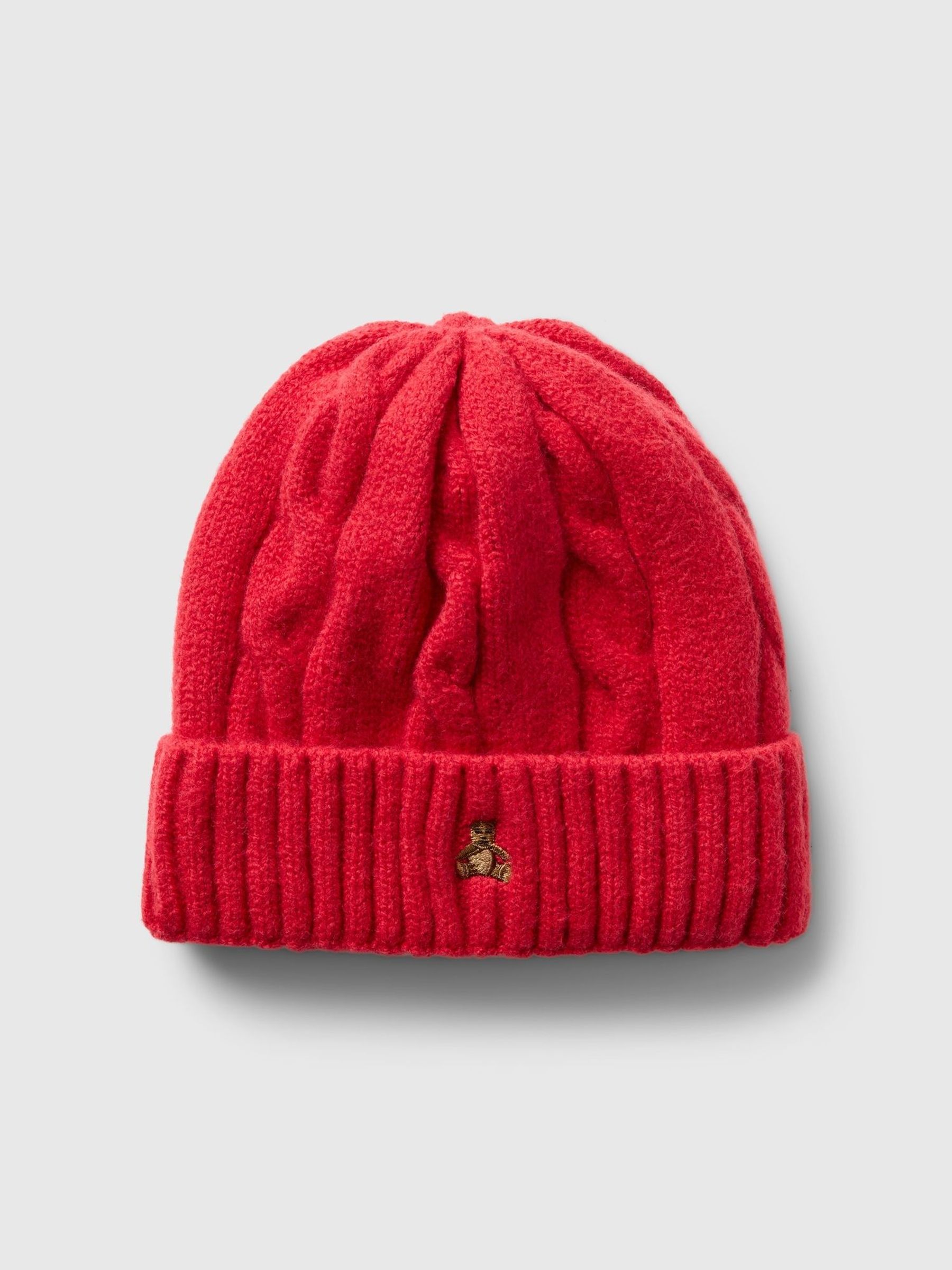 Red CashSoft Brannan Bear Cable-Knit Beanie (Newborn-3yrs) (F59831) | £14