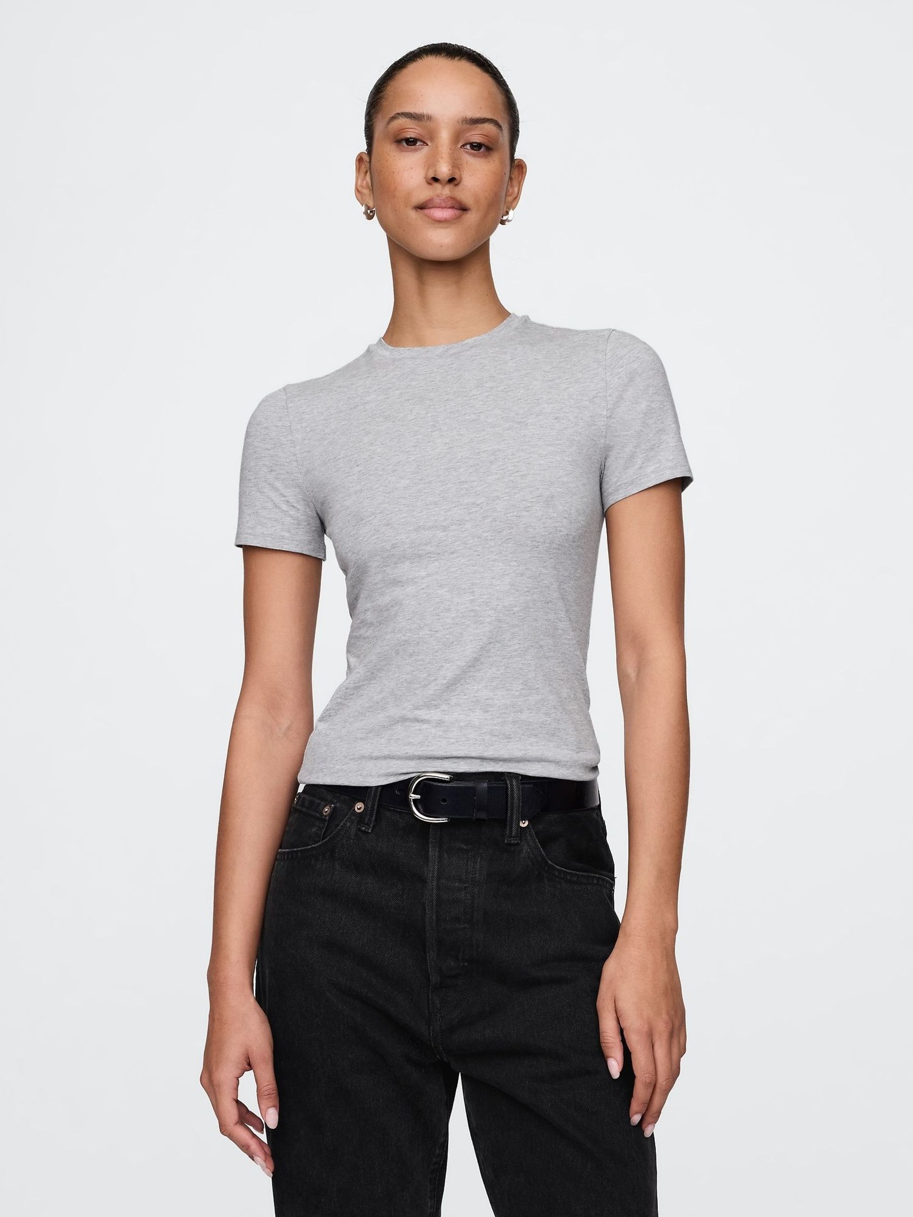 Grey CloseKnit Jersey Short Sleeve Crew Neck T-Shirt (F59834) | £14