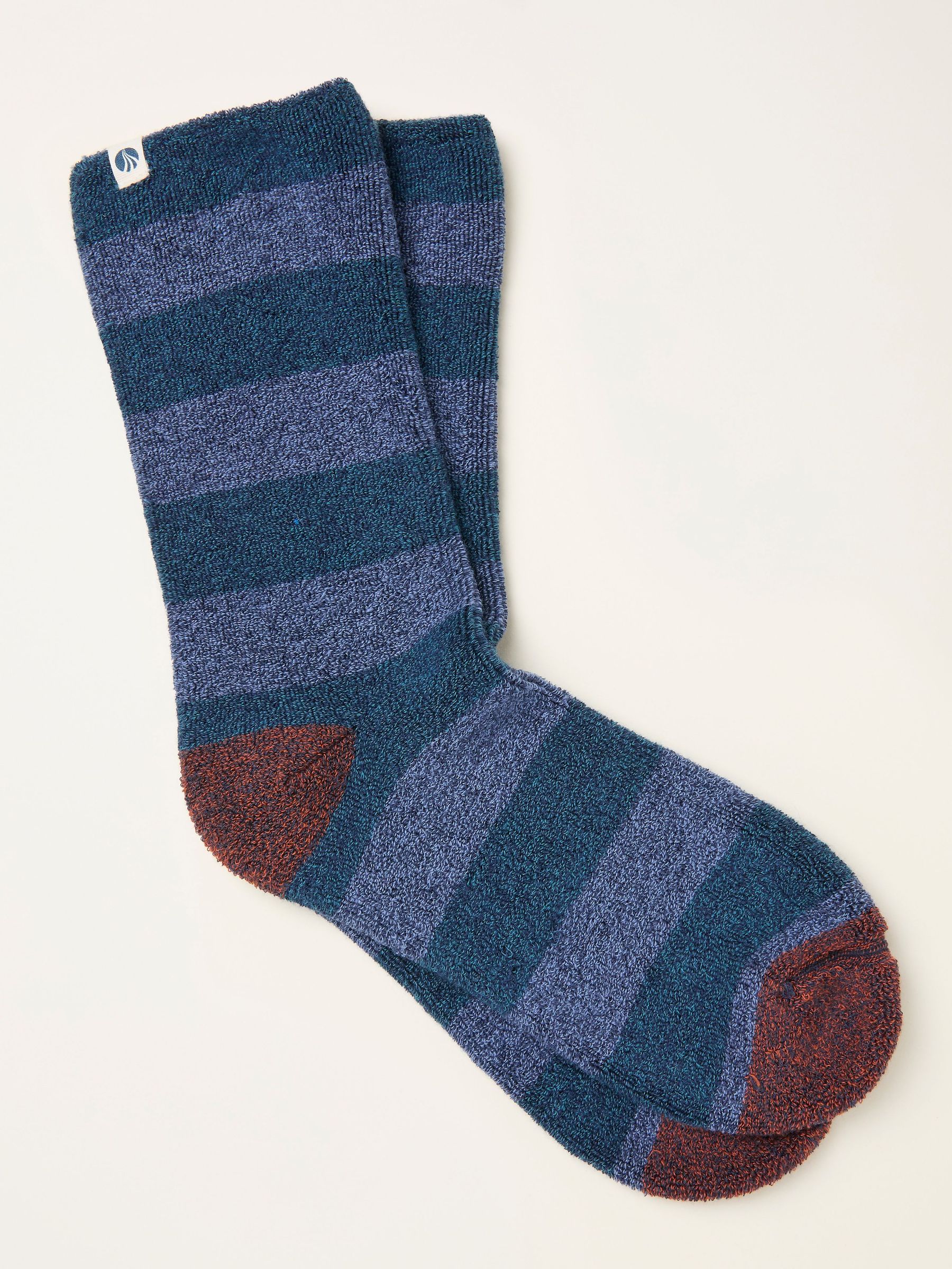 Navy Striped Thermal Socks (F60137) | £10.50
