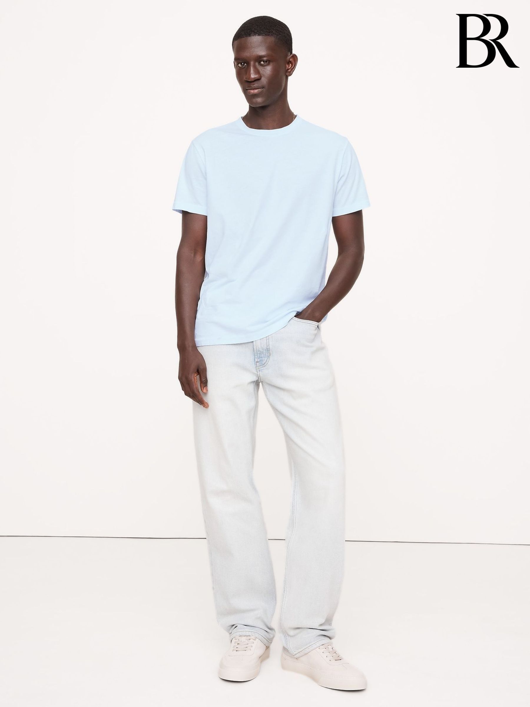 Banana Republic Blue Lightweight Cotton Crew-Neck T-Shirt (F60173) | £35