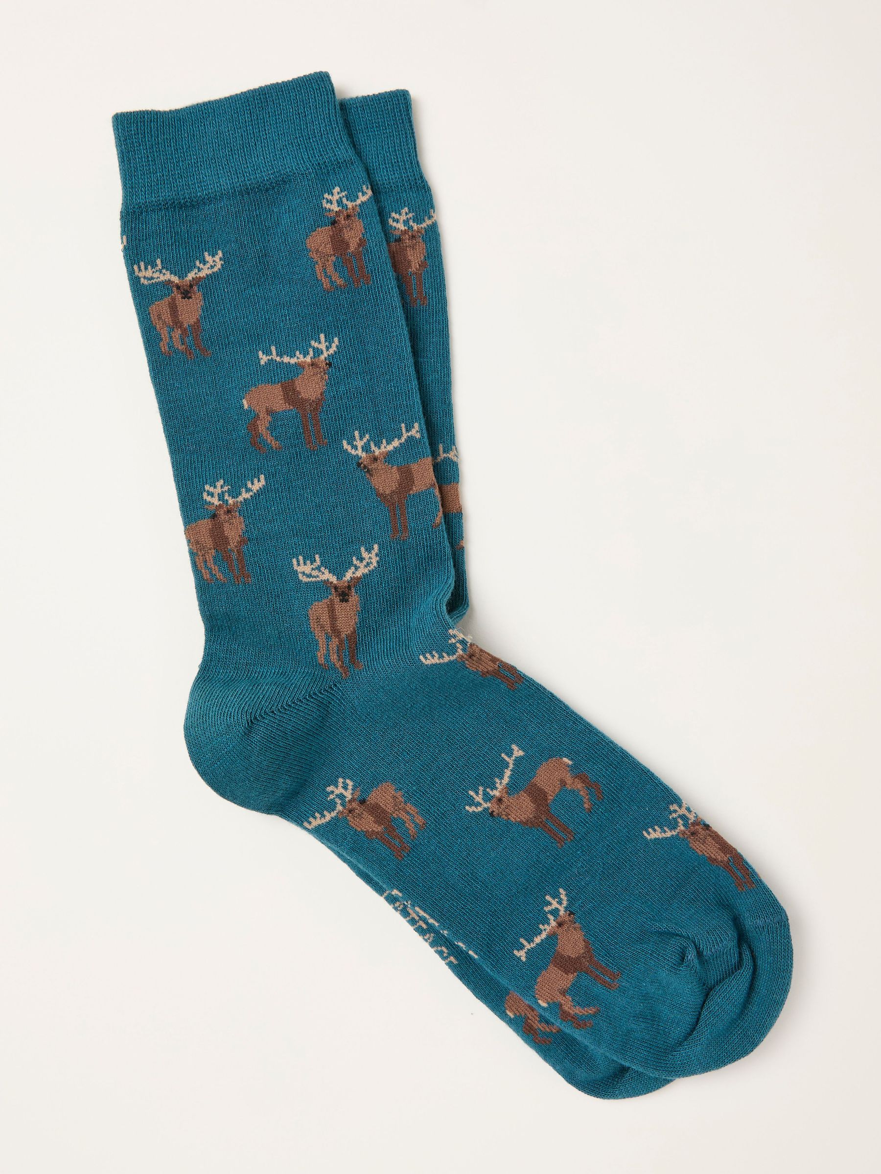 Teal Blue Moose Socks (F60175) | £7.50