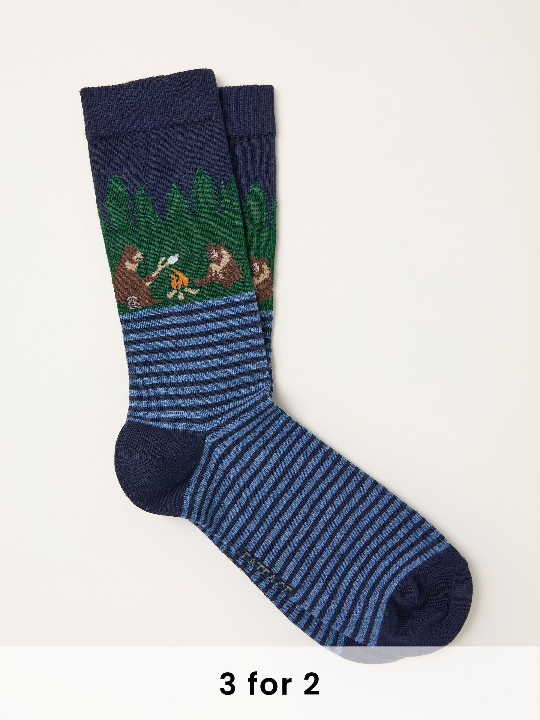 Navy Camping Bears Socks (F60176) | £7.50