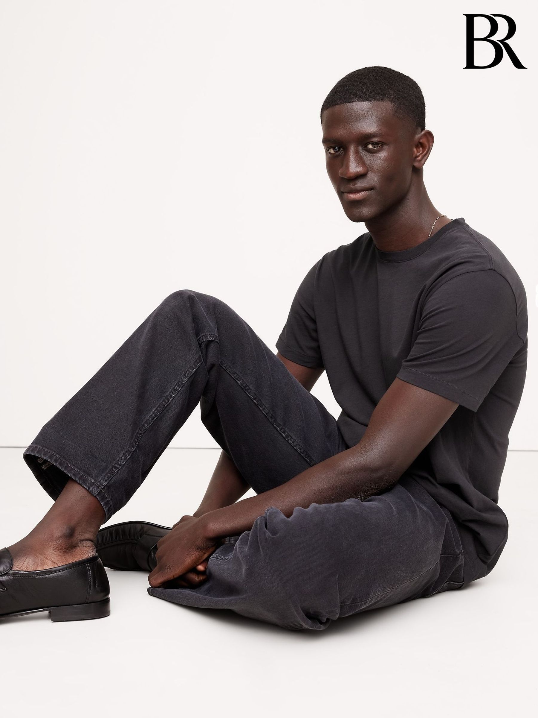 Banana Republic Black Lightweight Cotton Crew-Neck T-Shirt (F60181) | £35