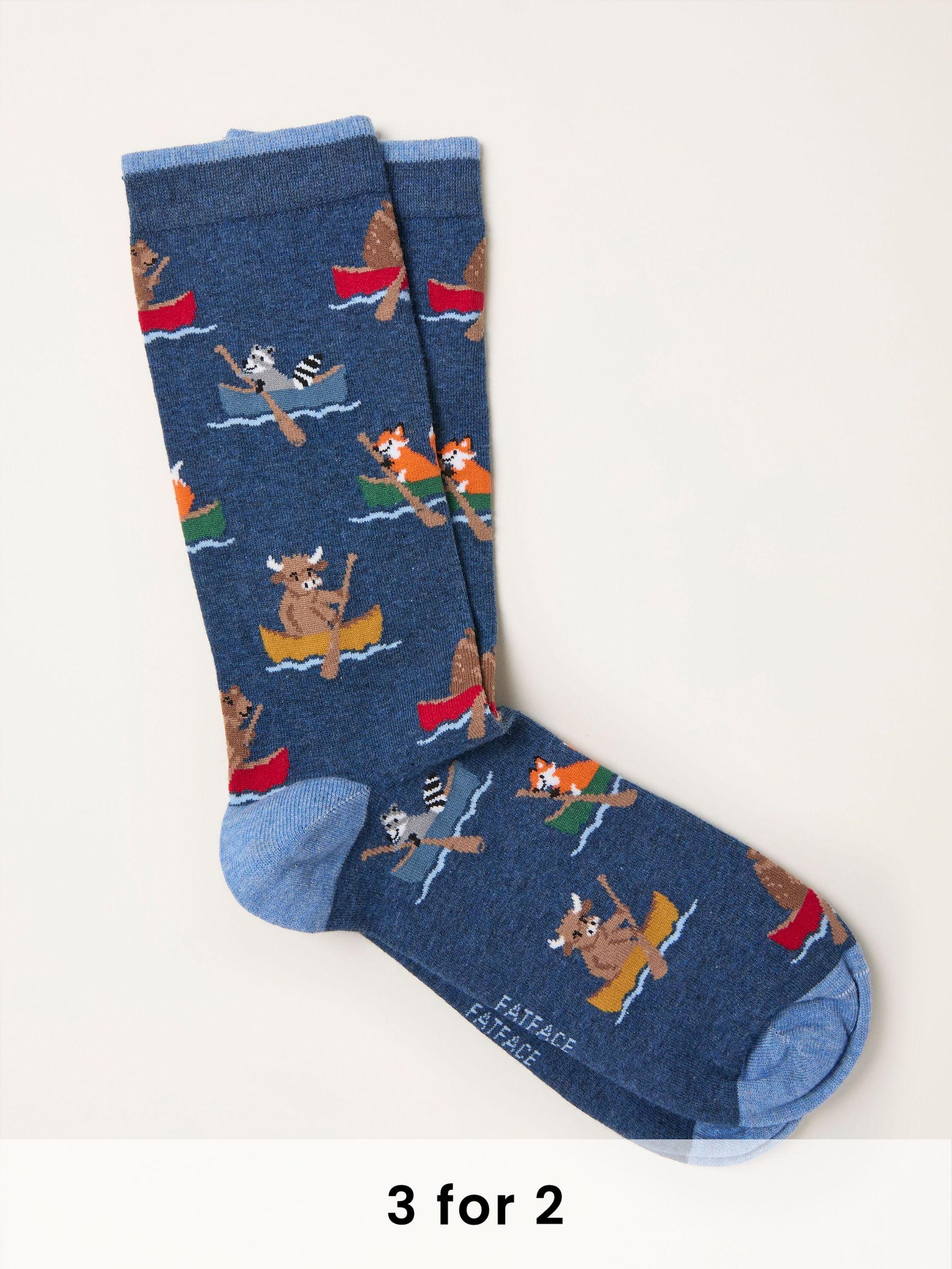 Navy Rowing Animals Socks (F60188) | £7.50