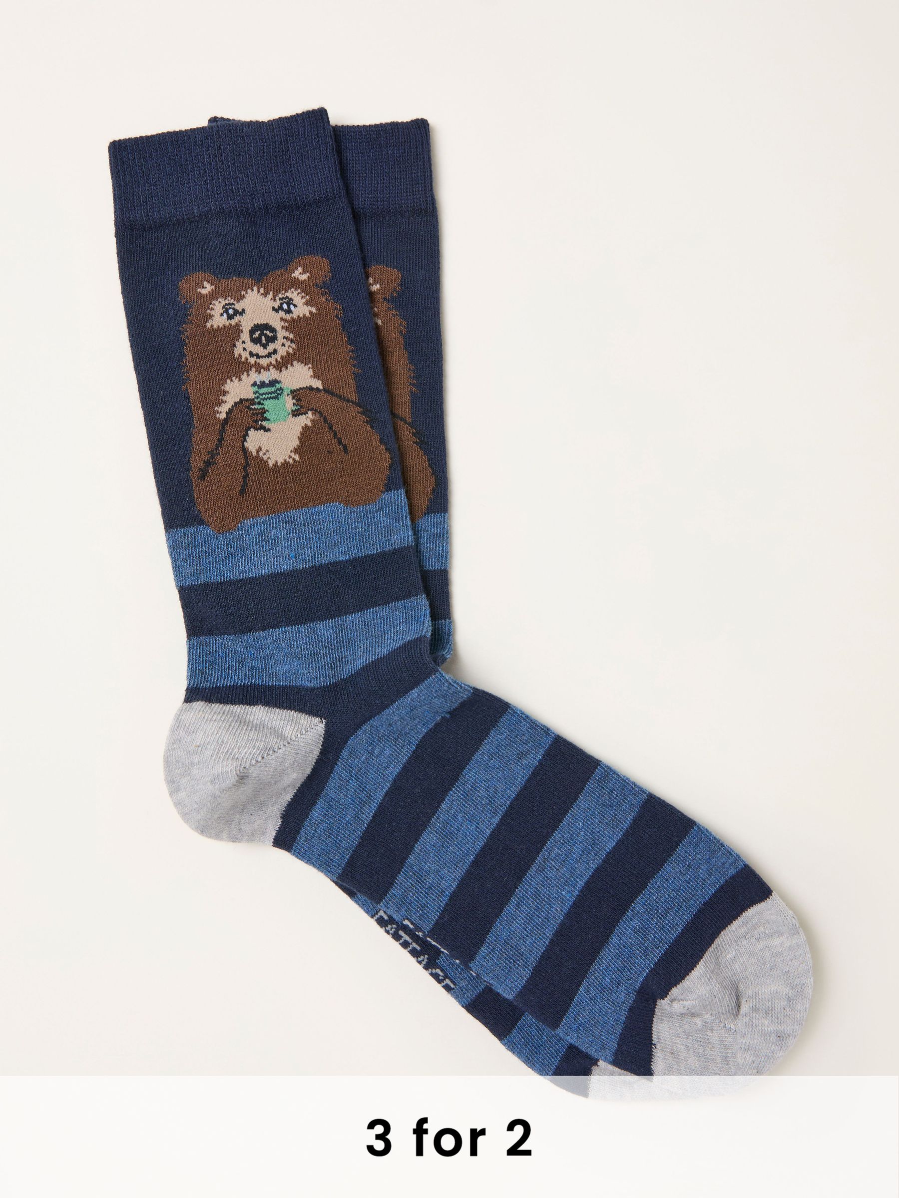 Navy Bear Socks (F60190) | £7.50