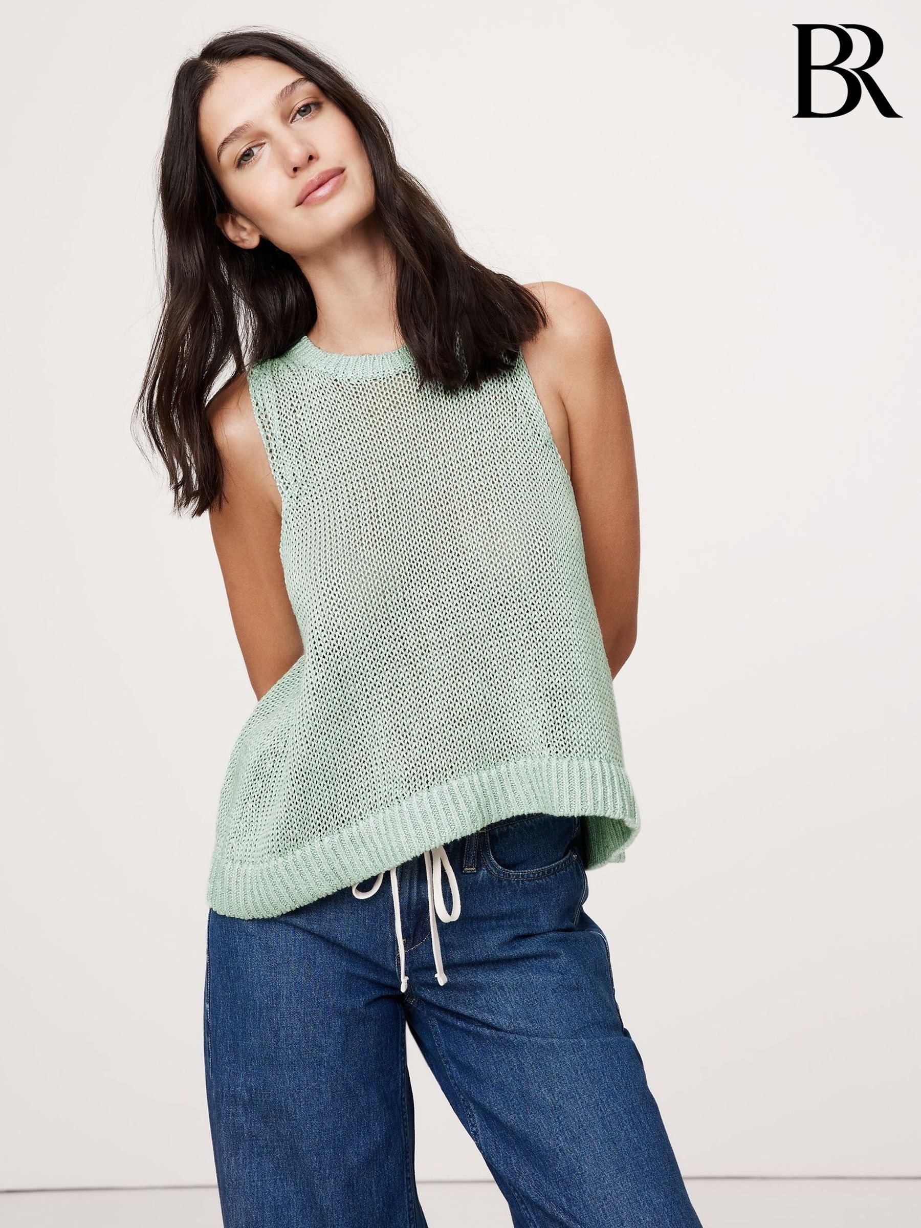 Banana Republic Green Linen Jumper Tank Top (F60406) | £80