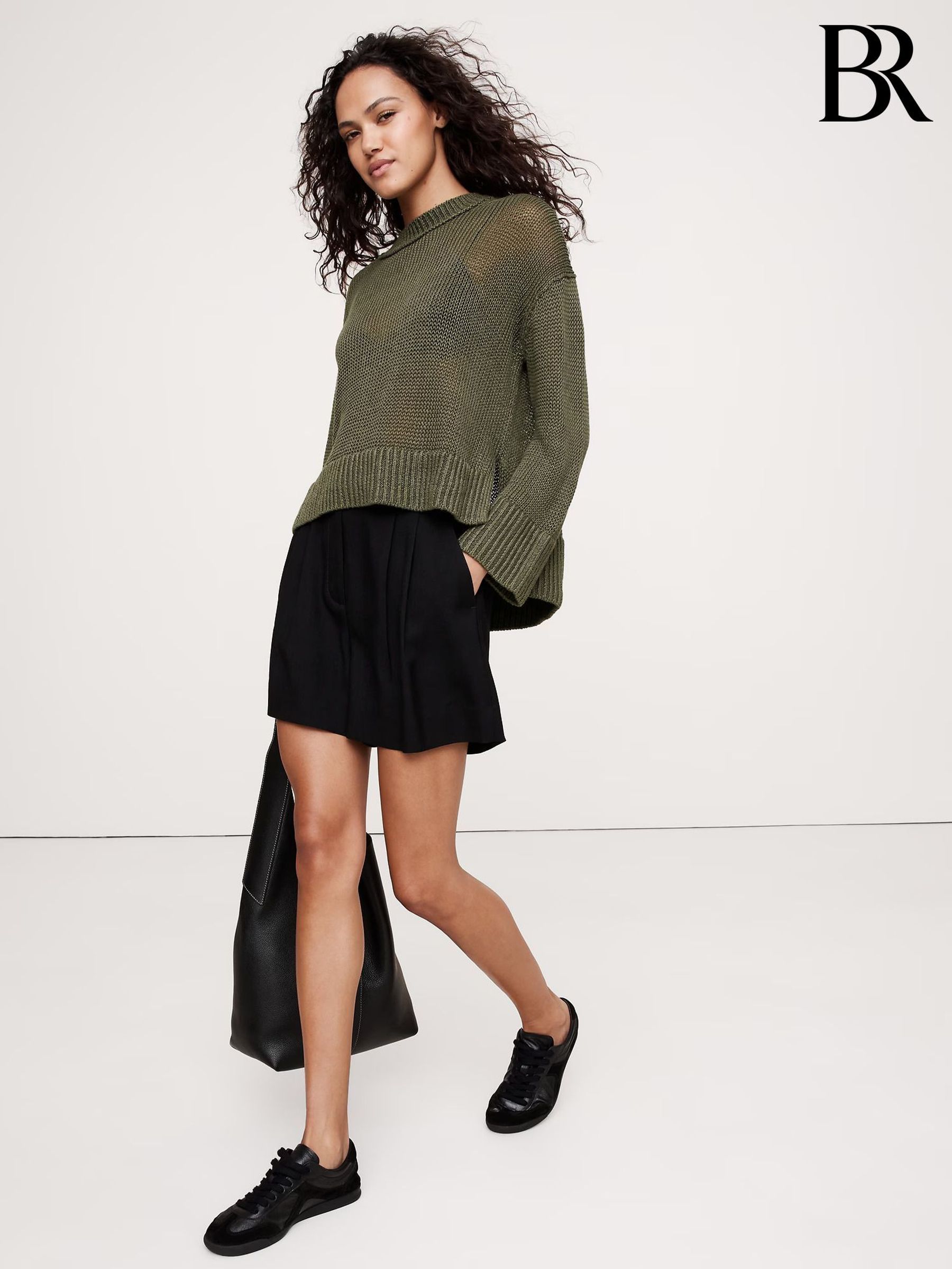 Banana Republic Green Oversized Linen Jumper (F60416) | £130