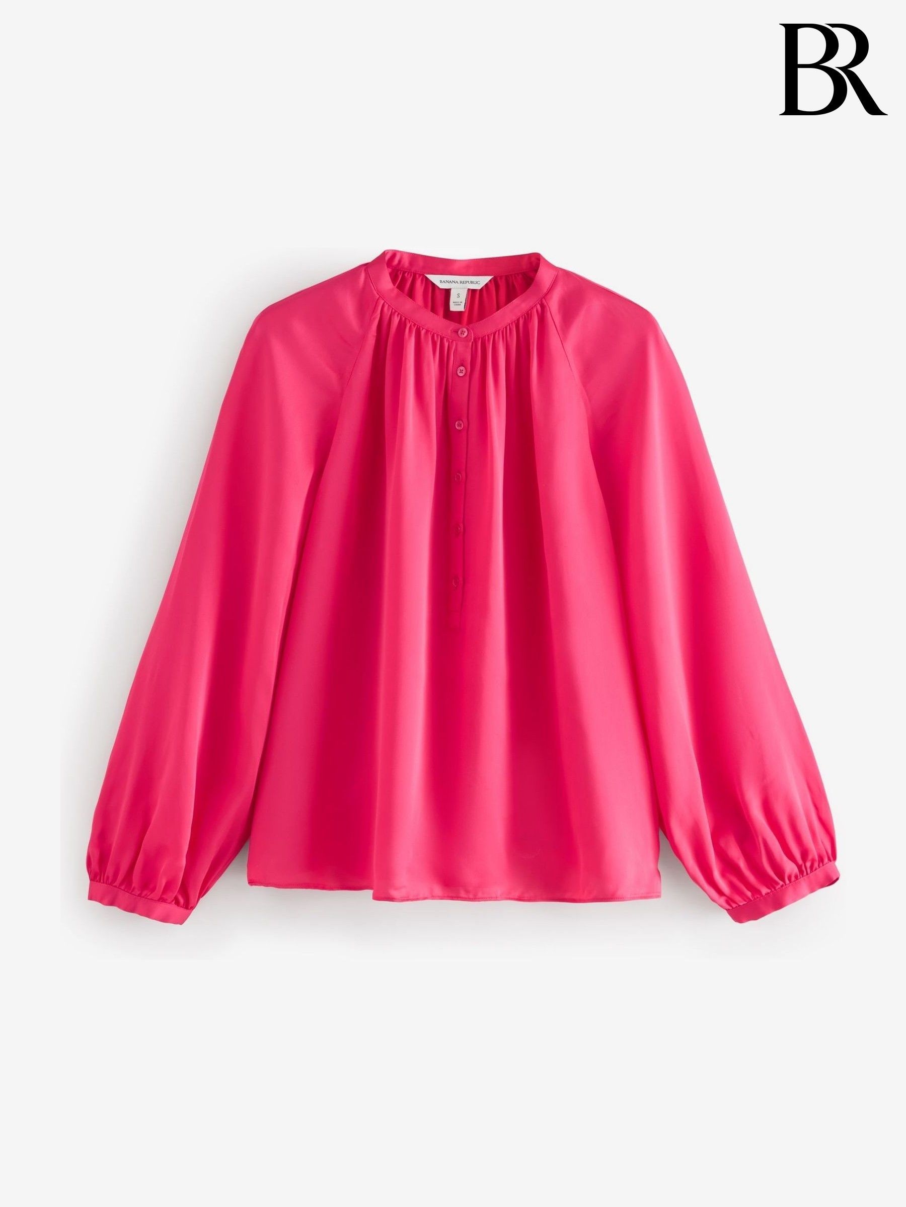 Banana Republic Pink Dolman Sleeve Shirred Blouse (F60997) | £105