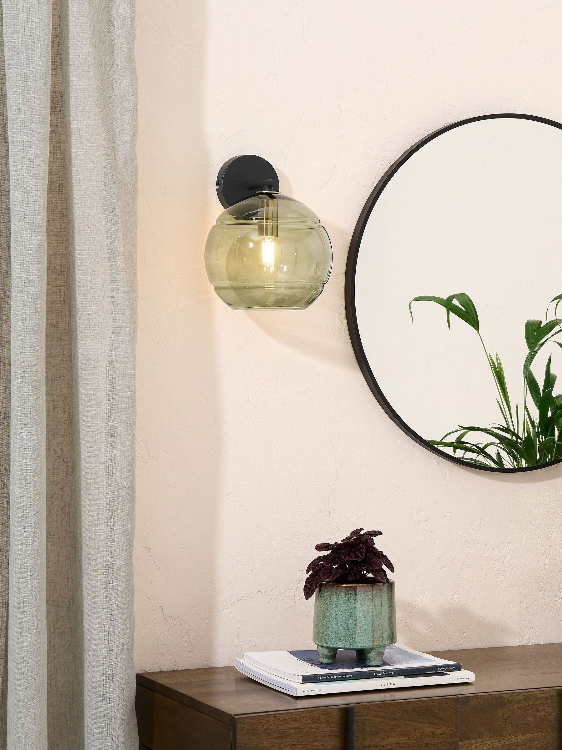Mika Wall Light in Black/Green (F61529) | £55