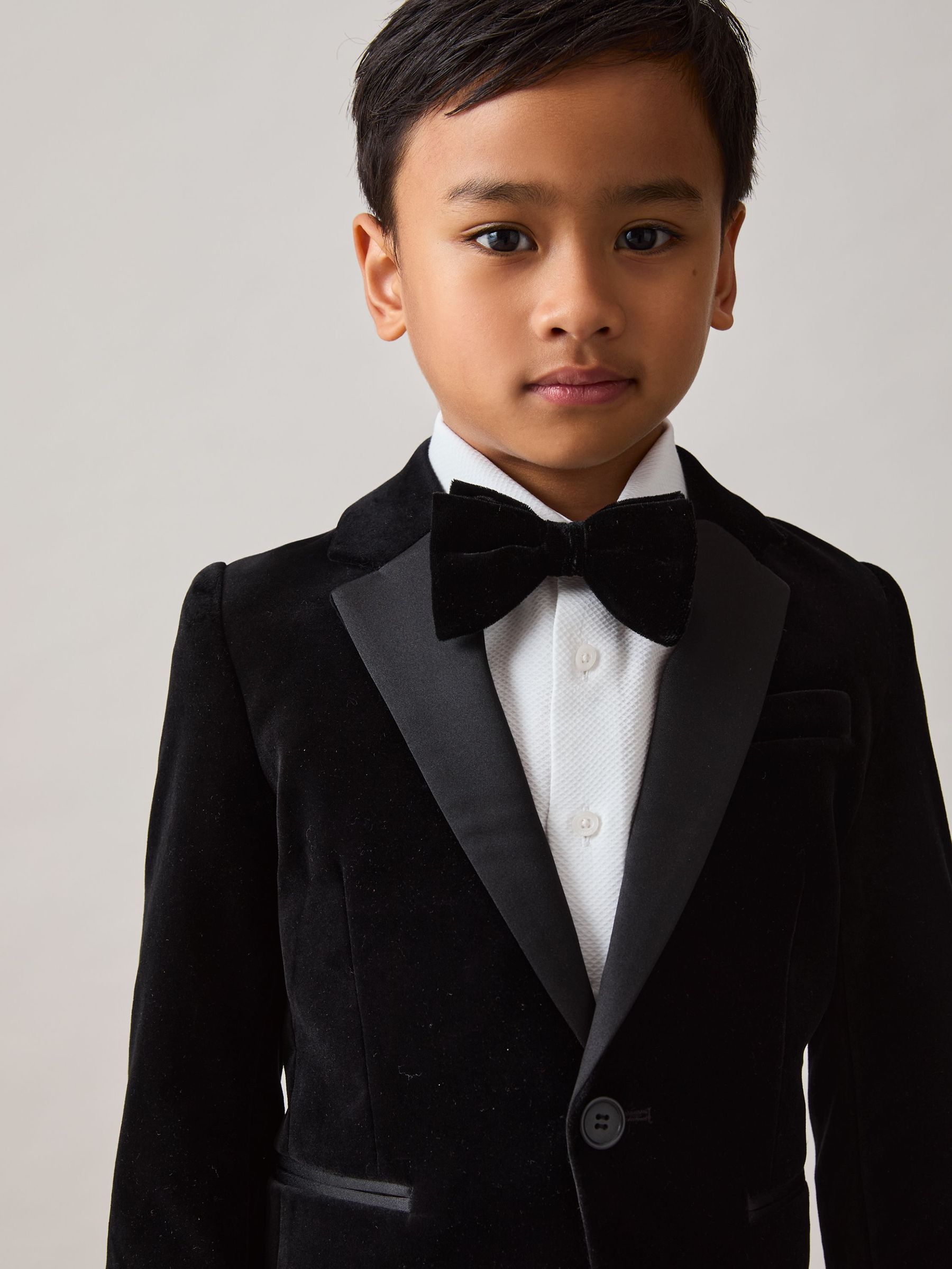 9-13 yrs Single-Breasted Velvet Blazer in Black (F61564) | £108